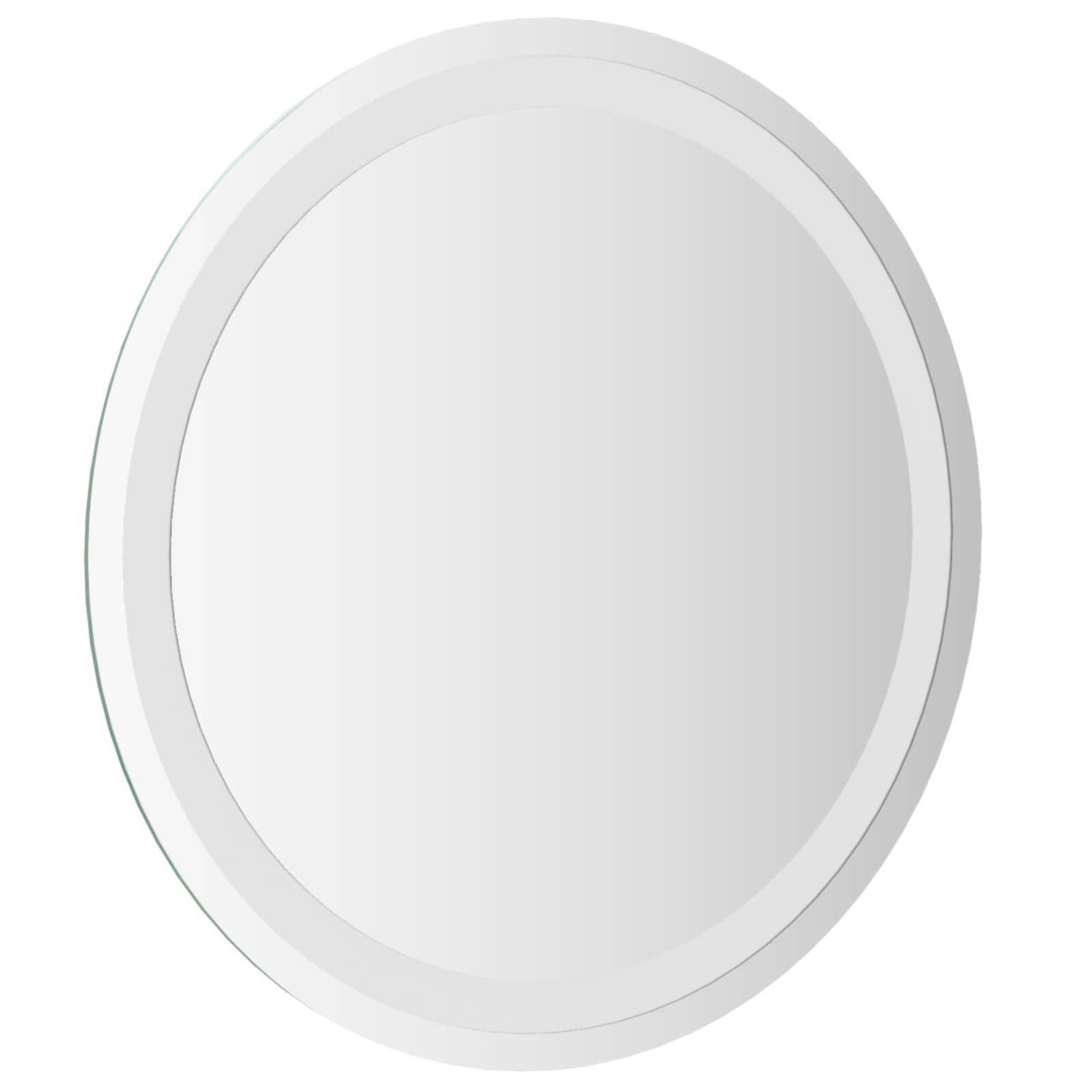 vidaXL LED-Badezimmerspiegel Transparent Ø 50 cm Gehärtetes Glas