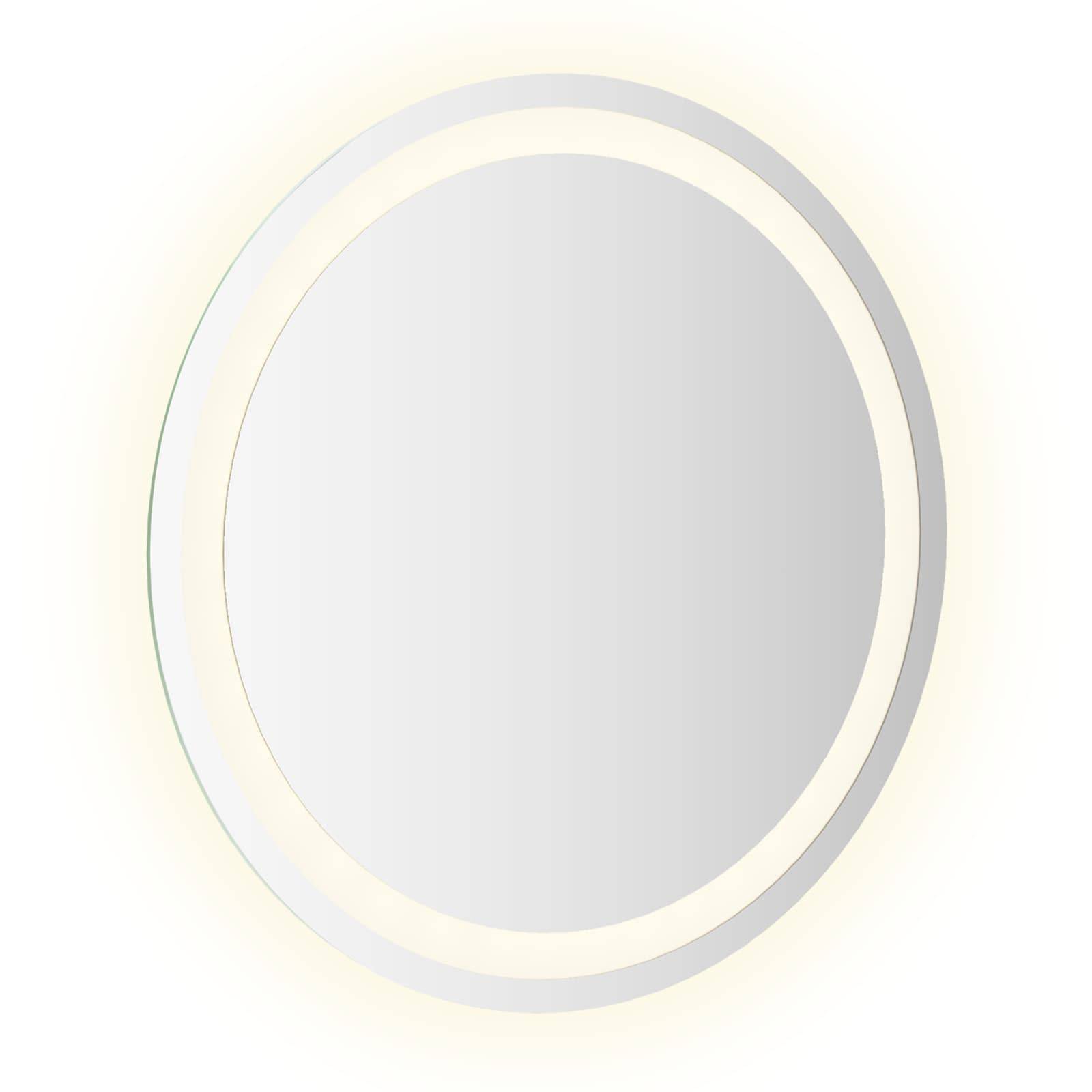vidaXL LED-Badezimmerspiegel Transparent Ø 50 cm Gehärtetes Glas