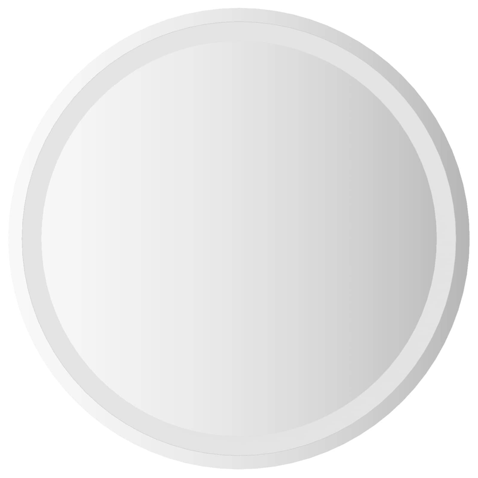 vidaXL LED-Badezimmerspiegel Transparent Ø 60 cm Gehärtetes Glas