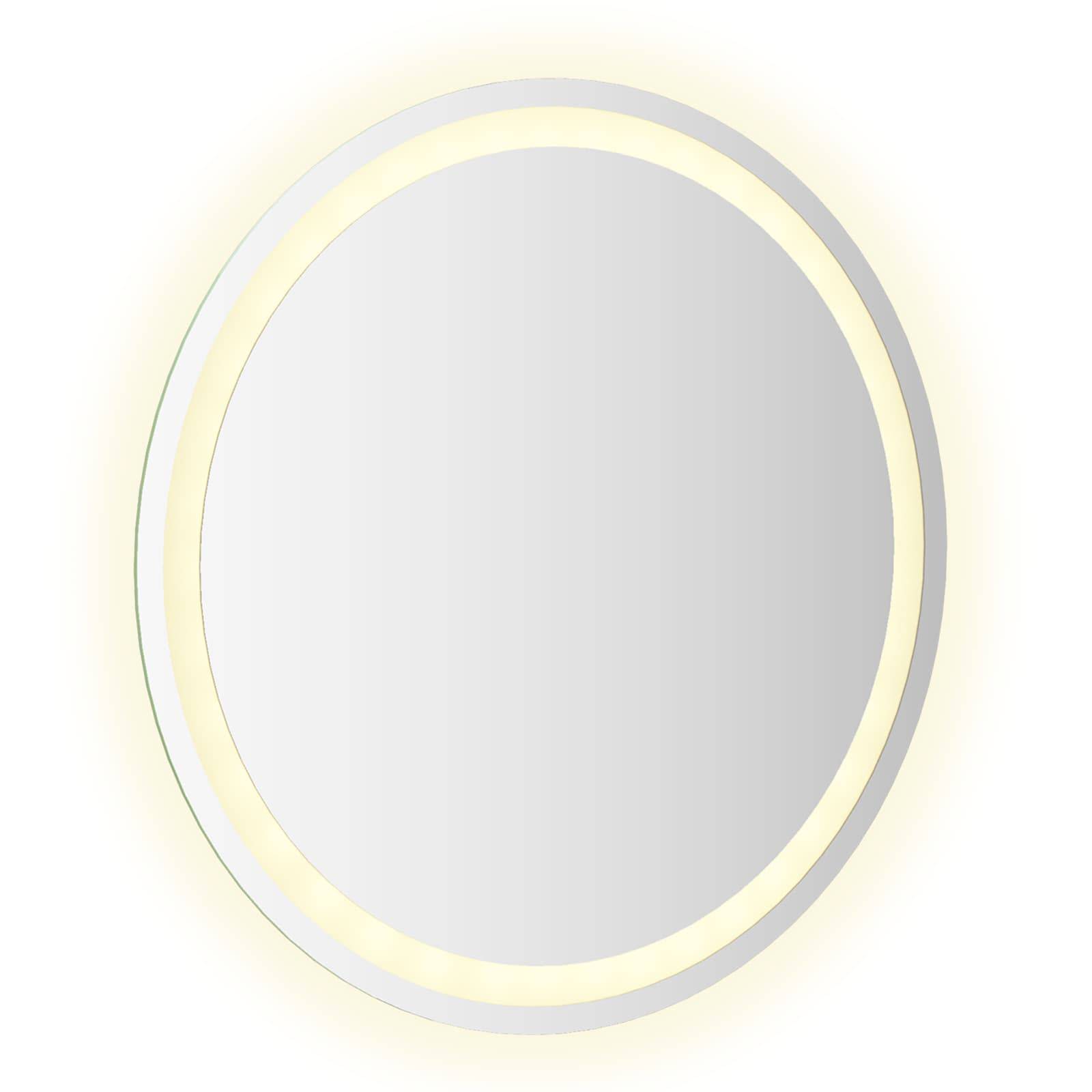 vidaXL LED-Badezimmerspiegel Transparent Ø 60 cm Gehärtetes Glas