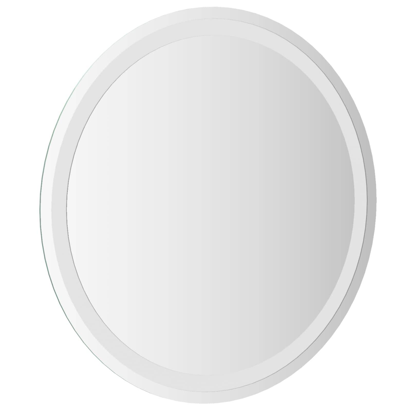 vidaXL LED-Badezimmerspiegel Transparent Ø 60 cm Gehärtetes Glas