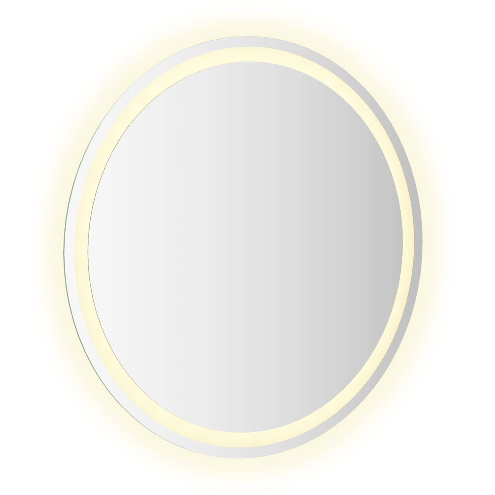 vidaXL LED-Badezimmerspiegel Transparent Ø 70 cm Gehärtetes Glas
