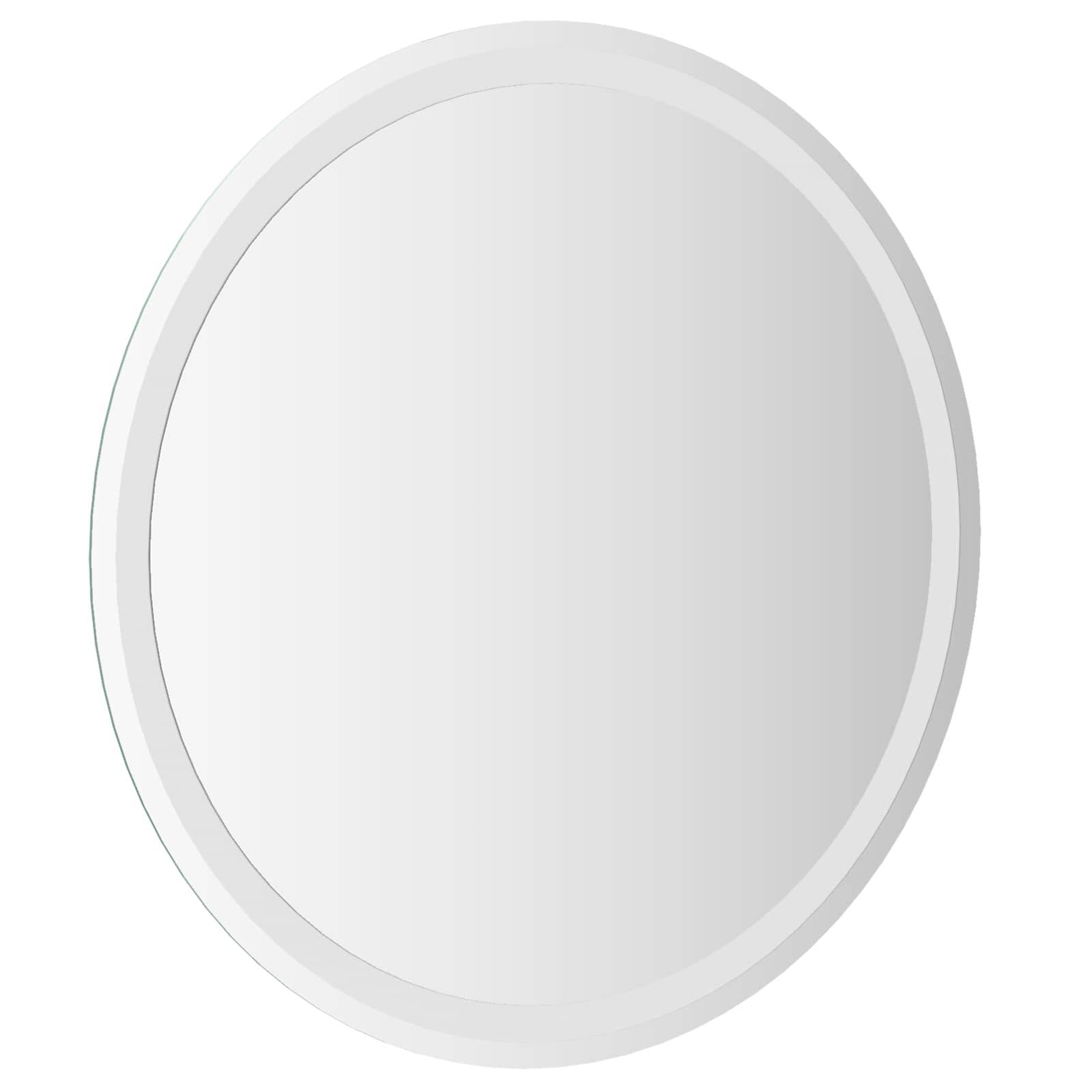 vidaXL LED-Badezimmerspiegel Transparent Ø 70 cm Gehärtetes Glas