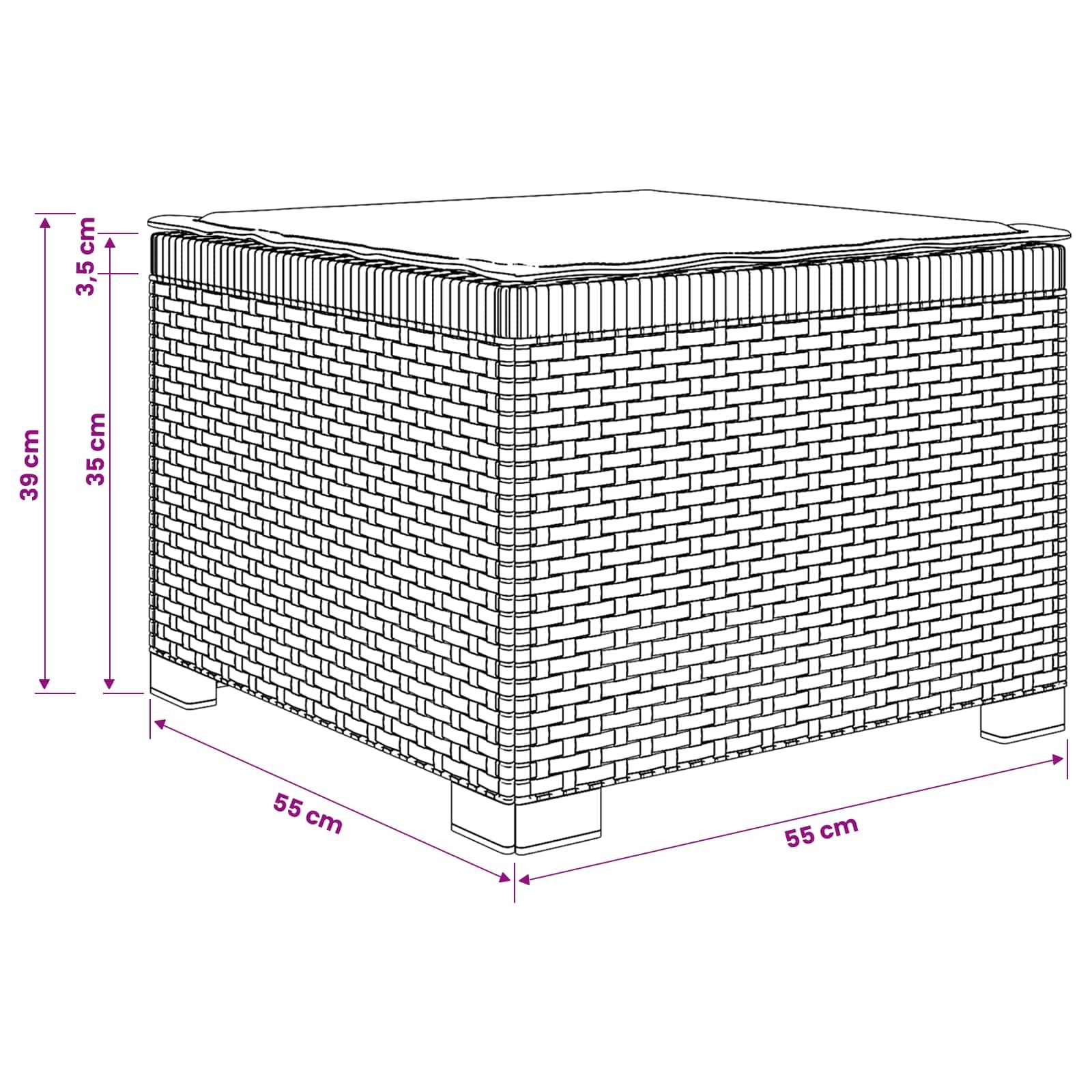 vidaXL 1-Sitzer Garten-Sofa mit Kissen Rattan-Look PP Anthrazit
