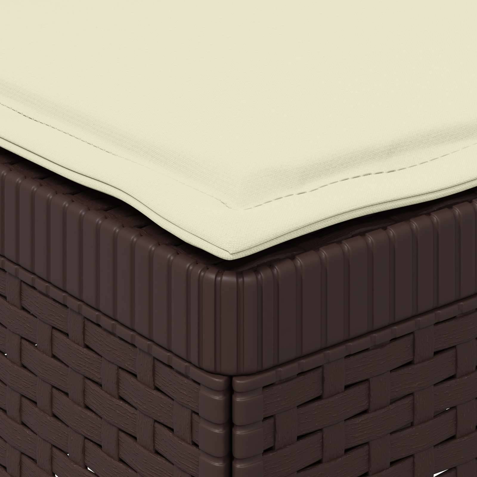 vidaXL 1-Sitzer Garten-Sofa mit Kissen Rattan-Look PP Braun