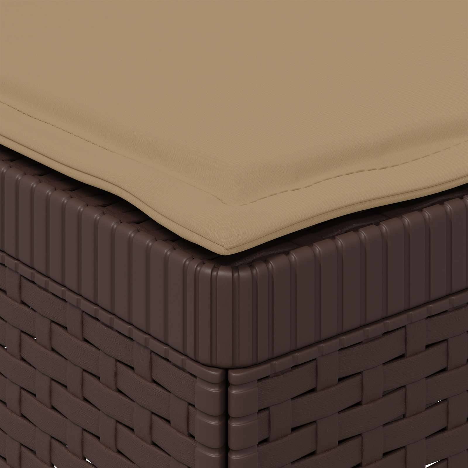 vidaXL 1-Sitzer Garten-Sofa mit Kissen Rattan-Look PP Braun