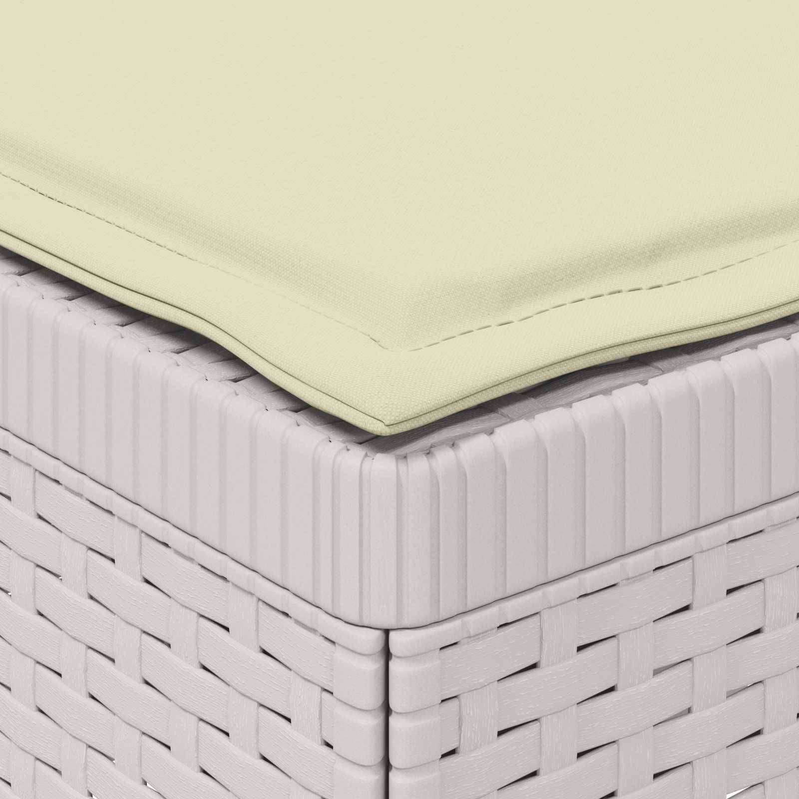 vidaXL 1-Sitzer Garten-Sofa mit Kissen Rattan-Look PP Weiß