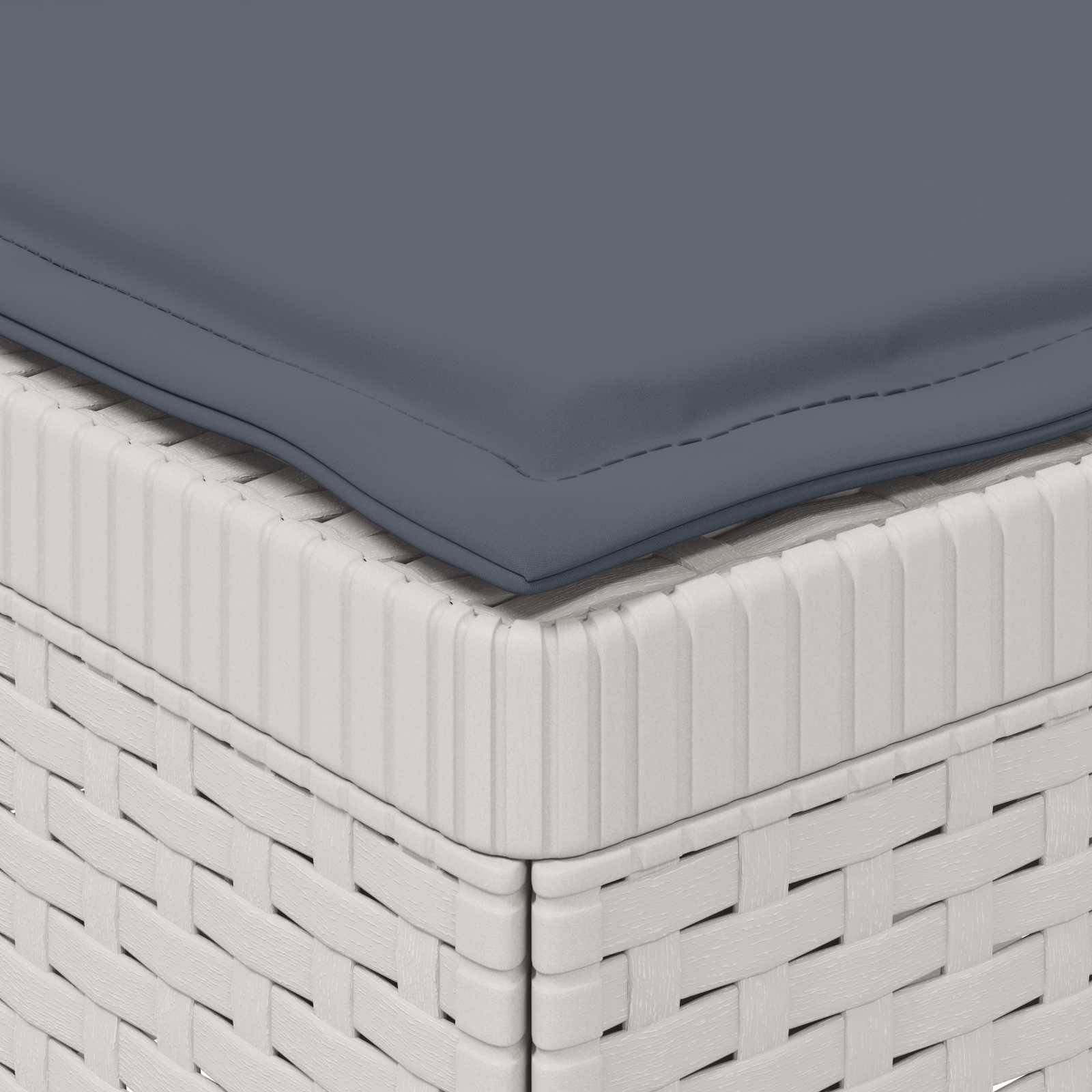 vidaXL 1-Sitzer Garten-Sofa mit Kissen Rattan-Look PP Weiß