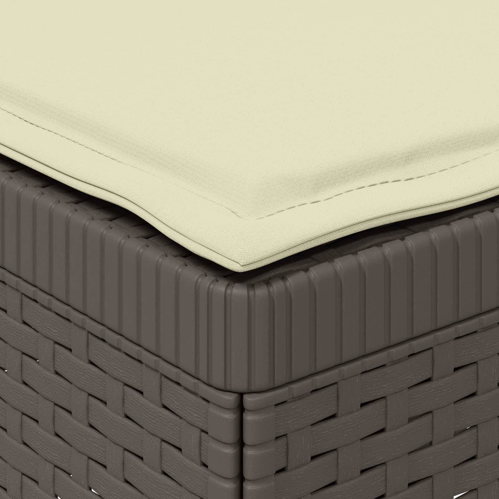 vidaXL 1-Sitzer Garten-Sofa mit Kissen Rattan-Look PP Hellgrau
