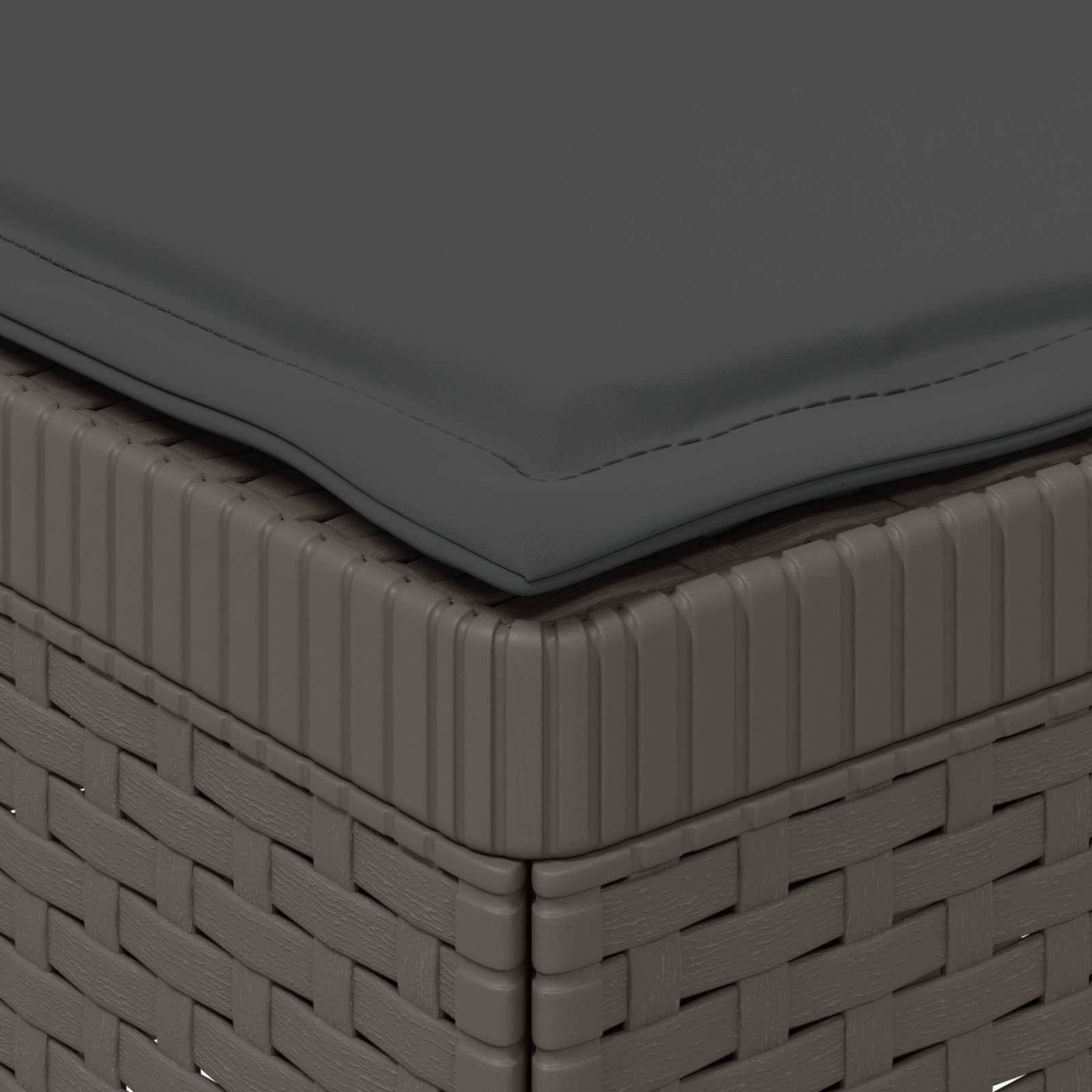 vidaXL 1-Sitzer Garten-Sofa mit Kissen Rattan-Look PP Hellgrau
