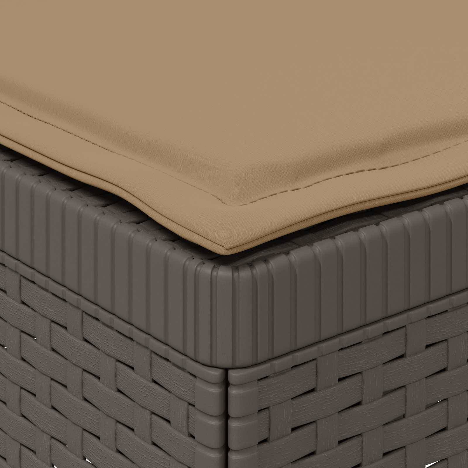 vidaXL 1-Sitzer Garten-Sofa mit Kissen Rattan-Look PP Hellgrau