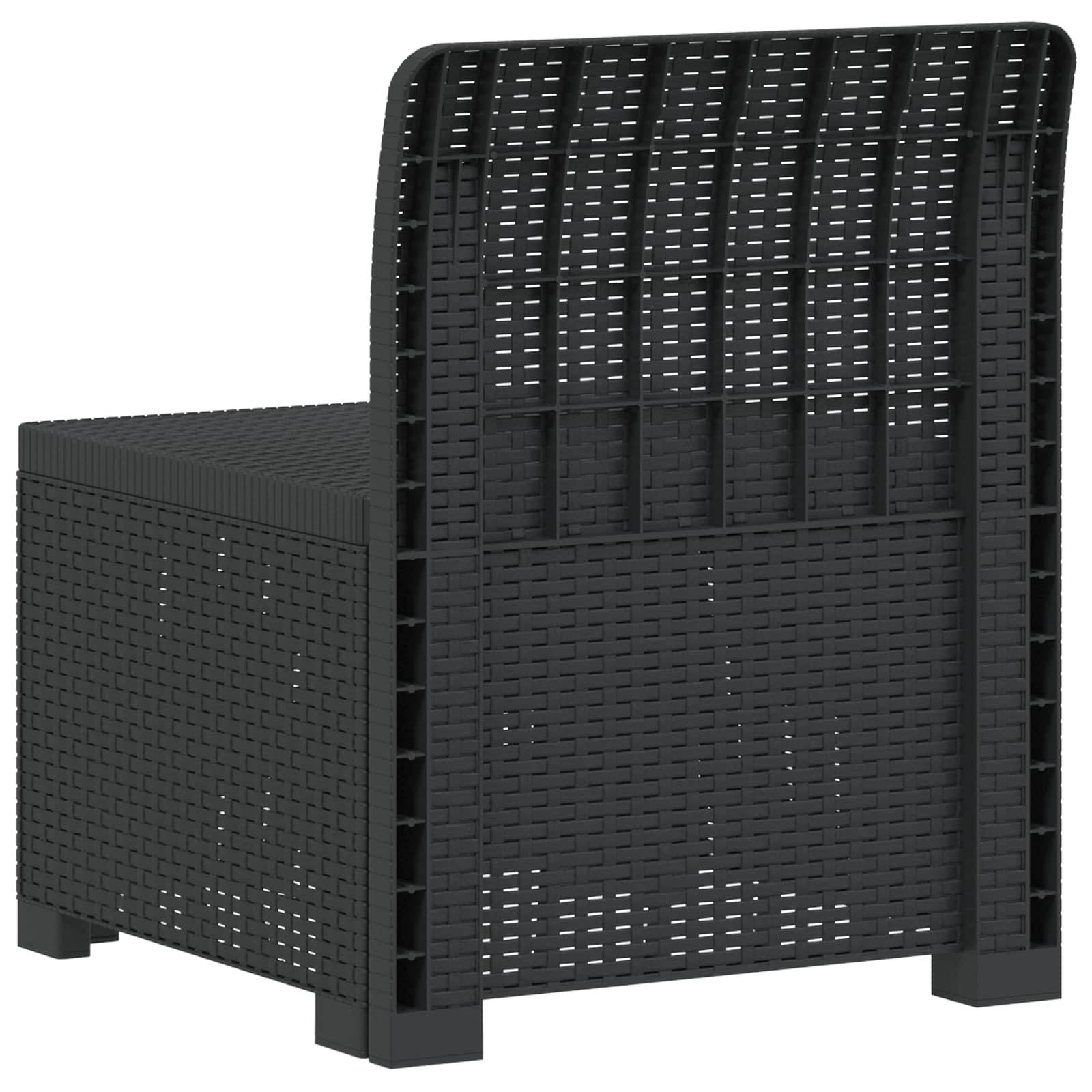 vidaXL 1-Sitzer Garten-Sofa Rattan-Look PP Anthrazit