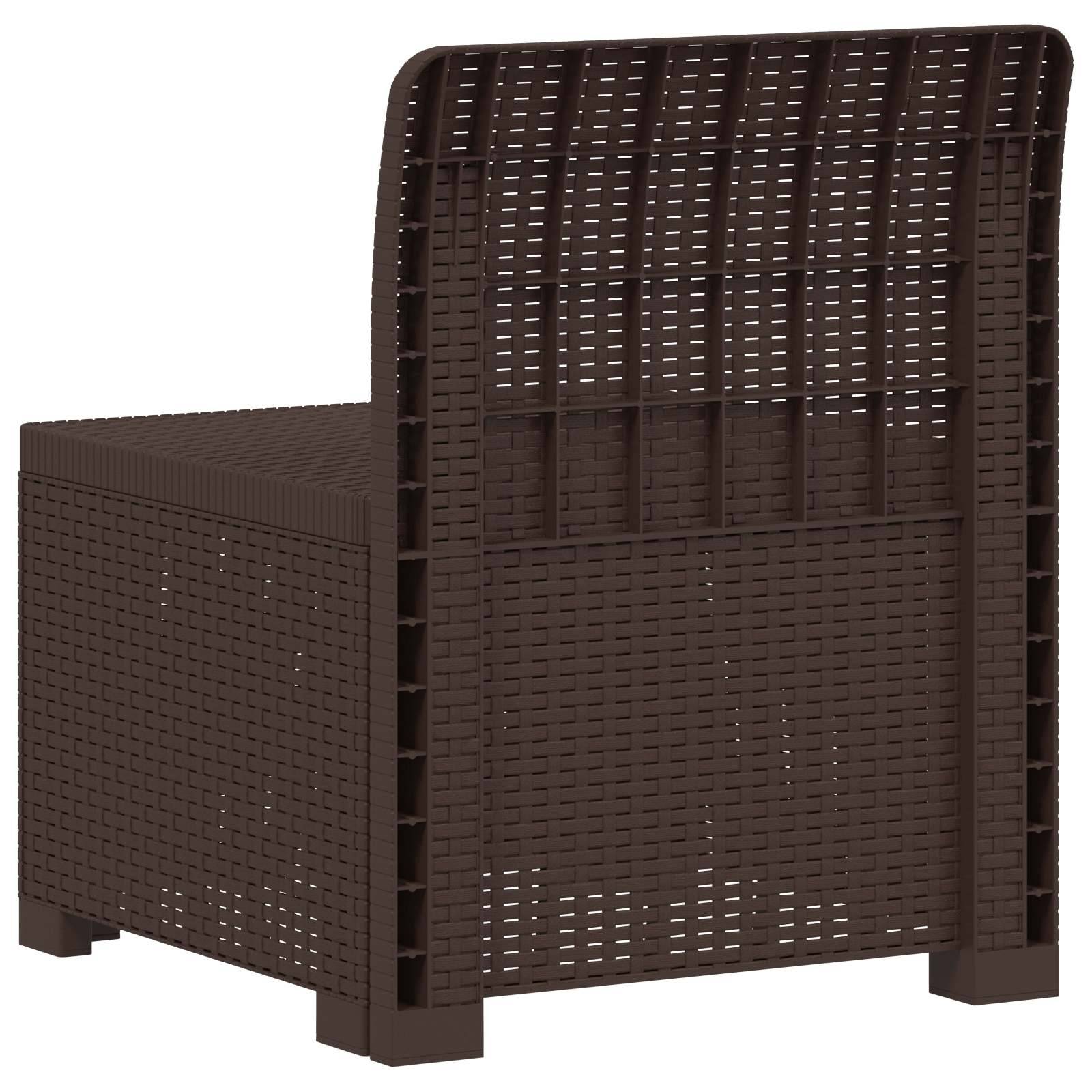 vidaXL 1-Sitzer Garten-Sofa Rattan-Look PP Braun