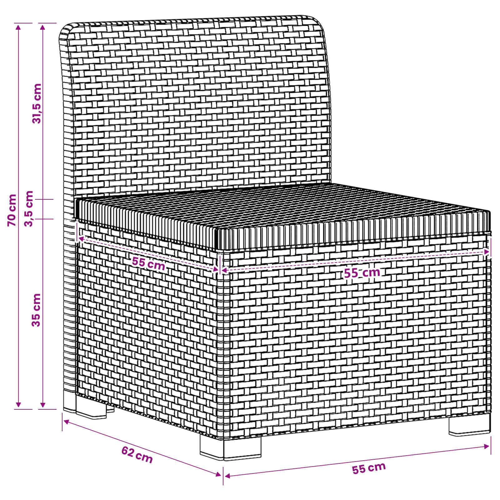 vidaXL 1-Sitzer Garten-Sofa Rattan-Look PP Braun