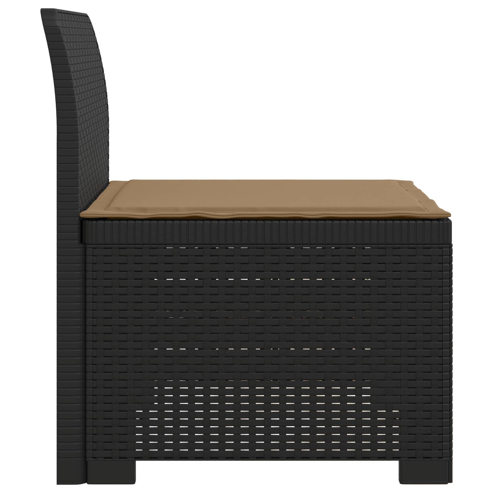 vidaXL 1-Sitzer Garten-Sofa mit Kissen Rattan-Look PP Anthrazit