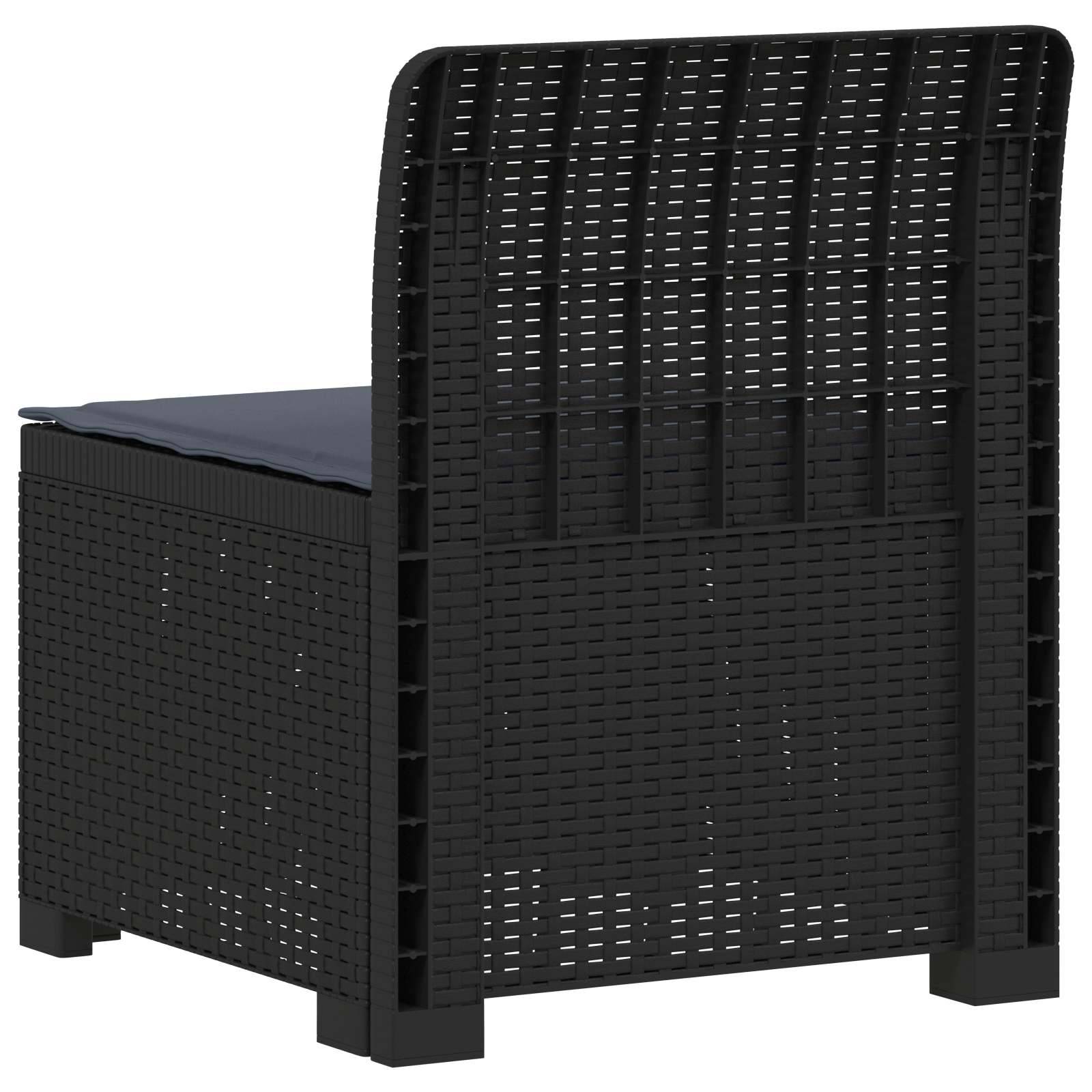 vidaXL 1-Sitzer Garten-Sofa mit Kissen Rattan-Look PP Anthrazit