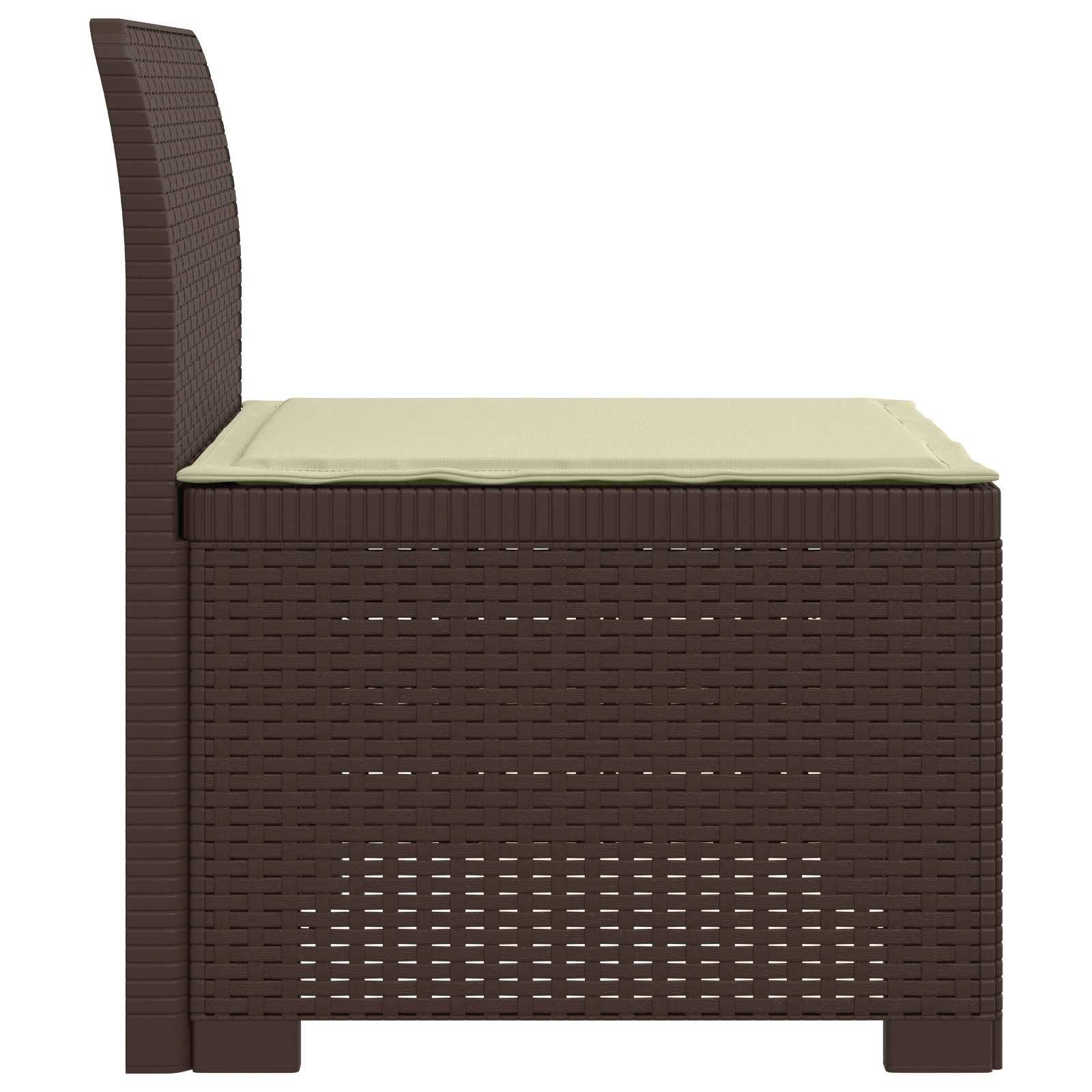 vidaXL 1-Sitzer Garten-Sofa mit Kissen Rattan-Look PP Braun