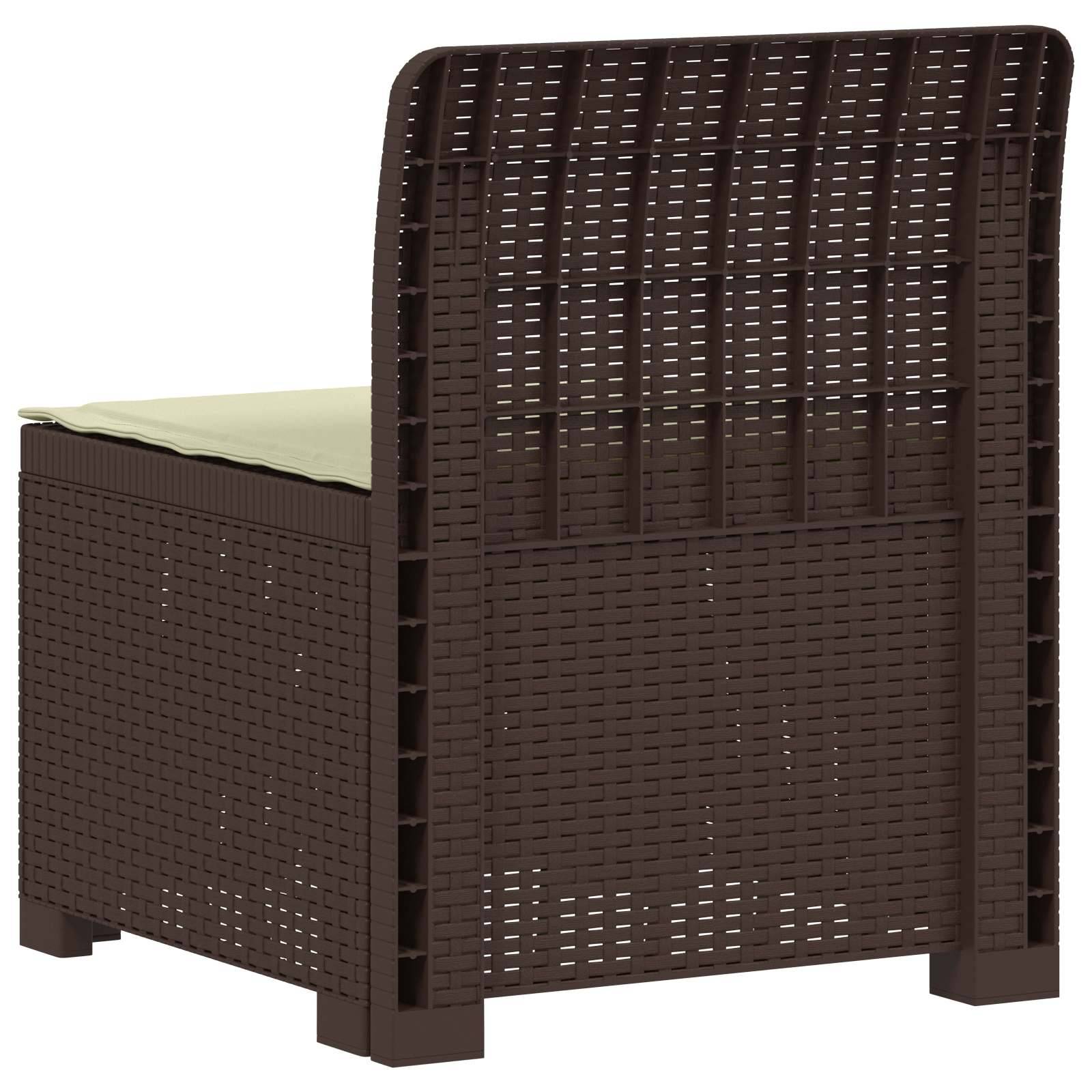 vidaXL 1-Sitzer Garten-Sofa mit Kissen Rattan-Look PP Braun