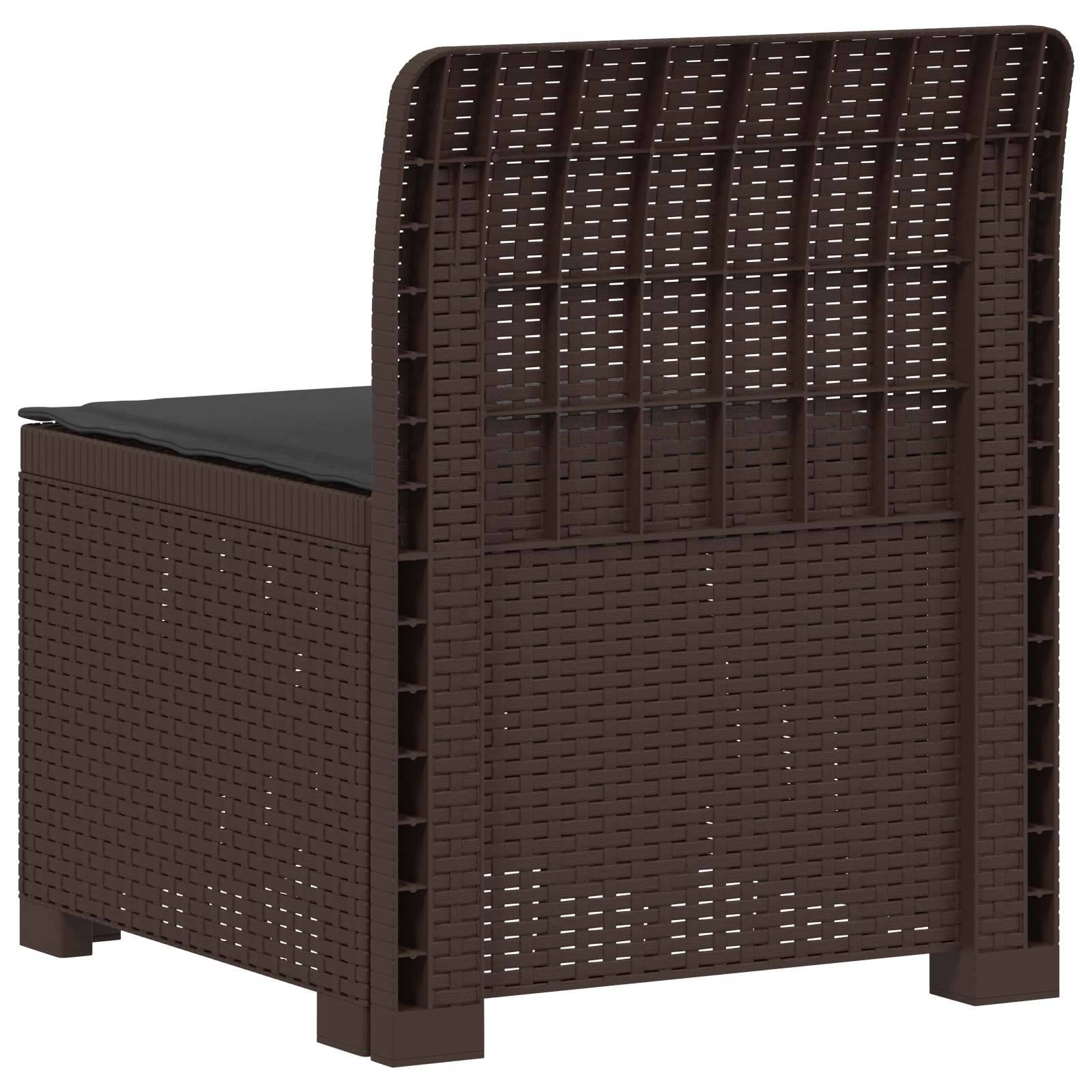 vidaXL 1-Sitzer Garten-Sofa mit Kissen Rattan-Look PP Braun