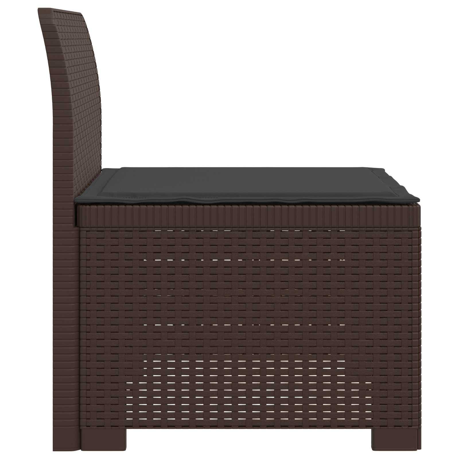 vidaXL 1-Sitzer Garten-Sofa mit Kissen Rattan-Look PP Braun