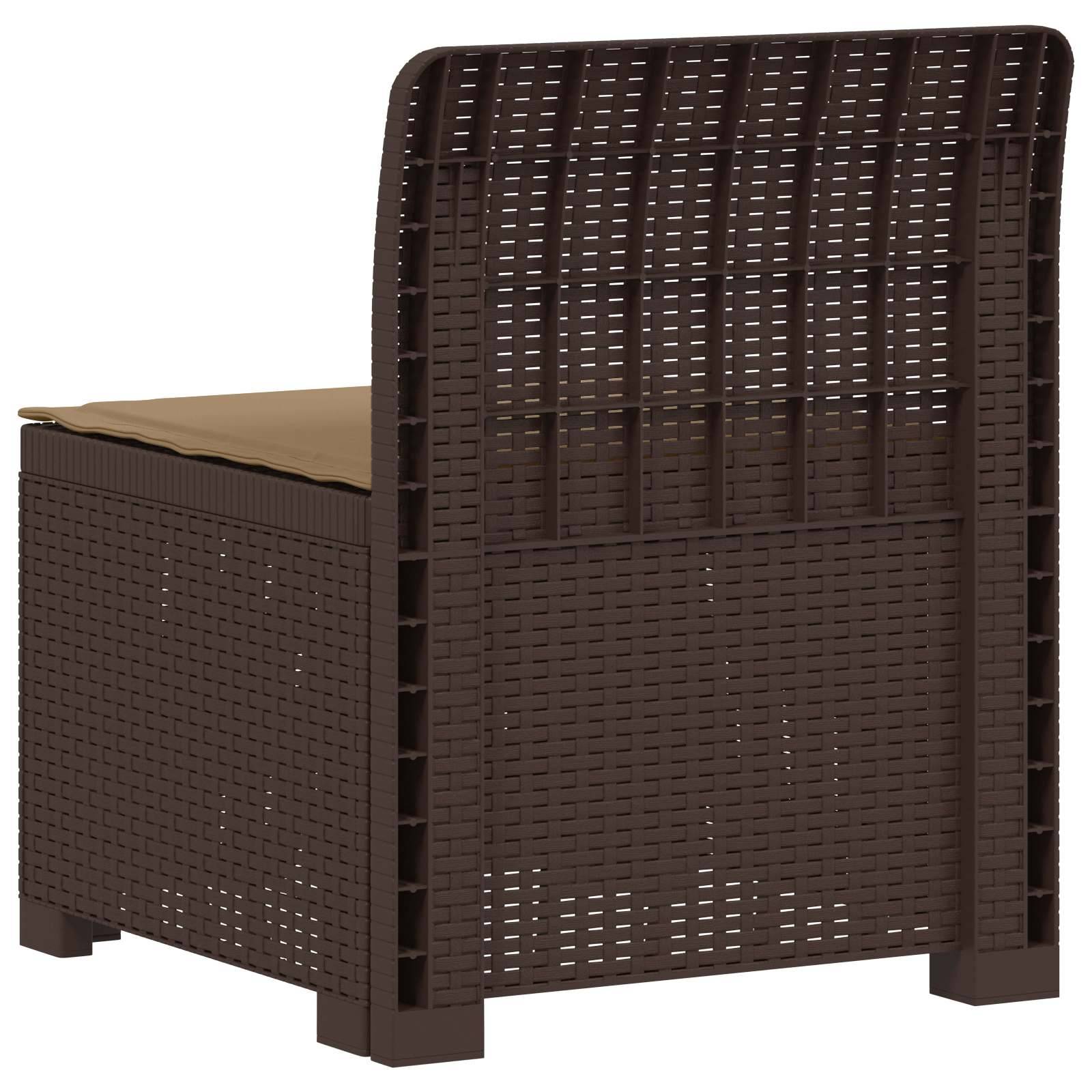vidaXL 1-Sitzer Garten-Sofa mit Kissen Rattan-Look PP Braun