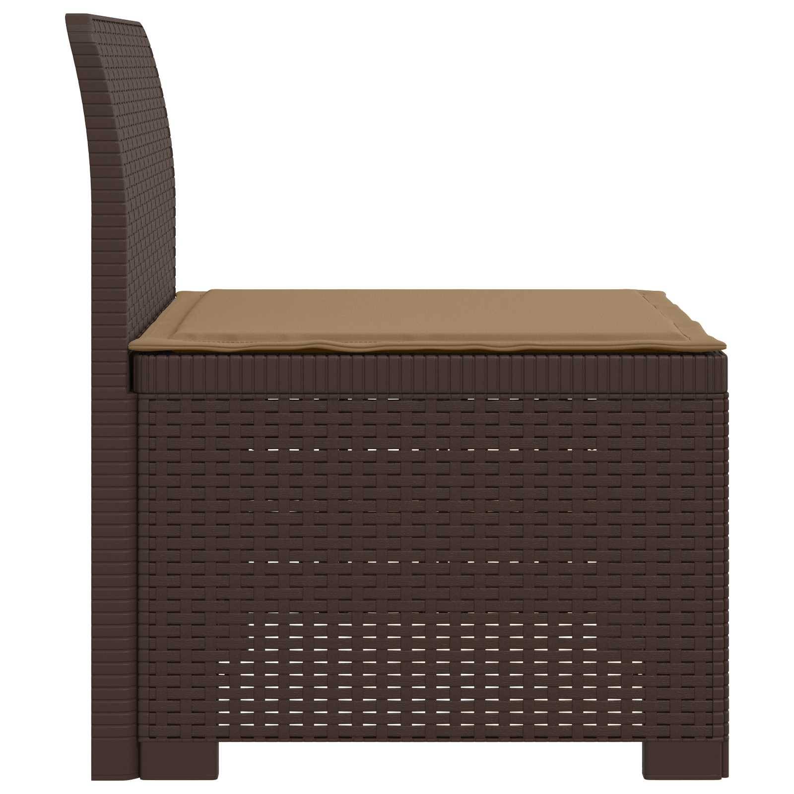 vidaXL 1-Sitzer Garten-Sofa mit Kissen Rattan-Look PP Braun