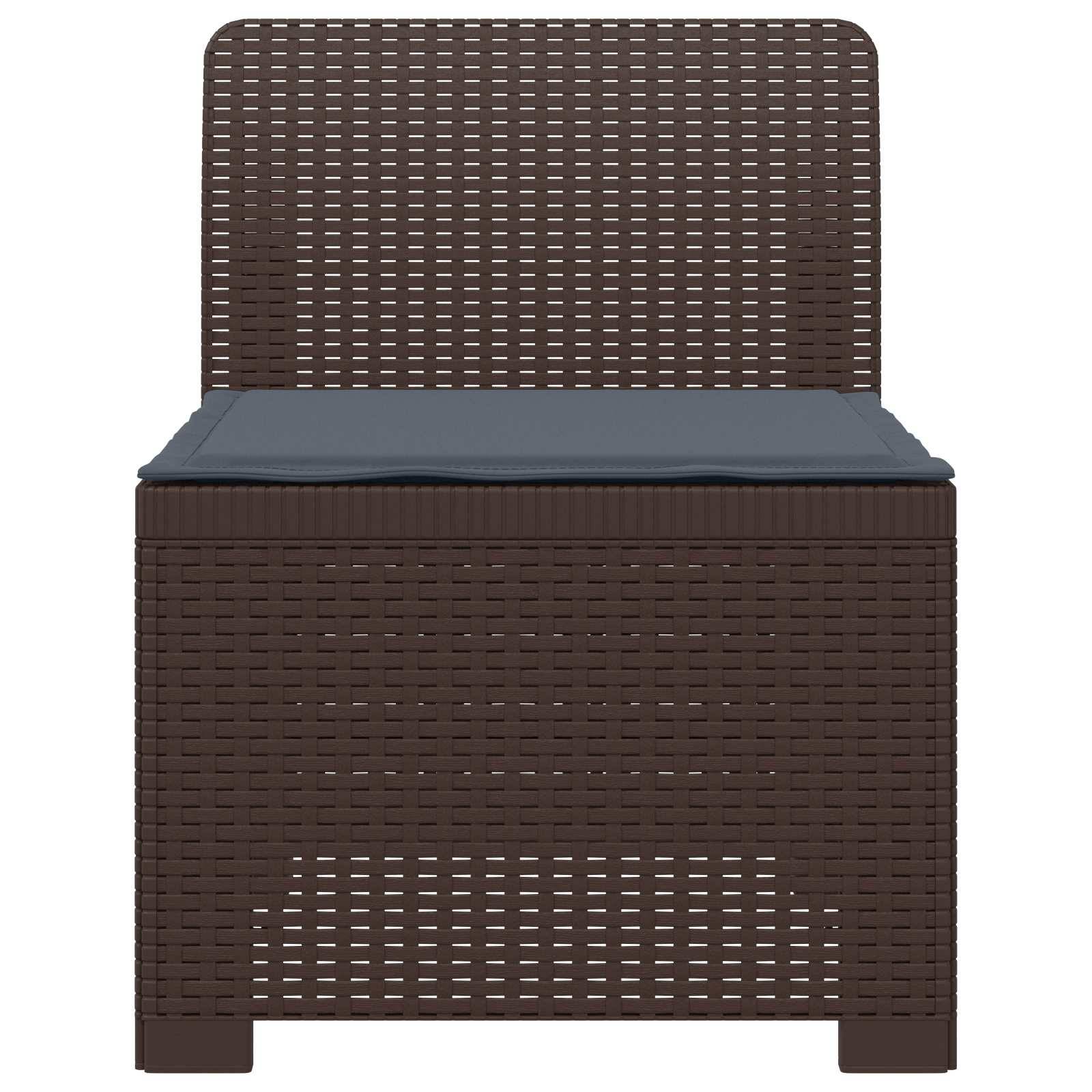 vidaXL 1-Sitzer Garten-Sofa mit Kissen Rattan-Look PP Braun
