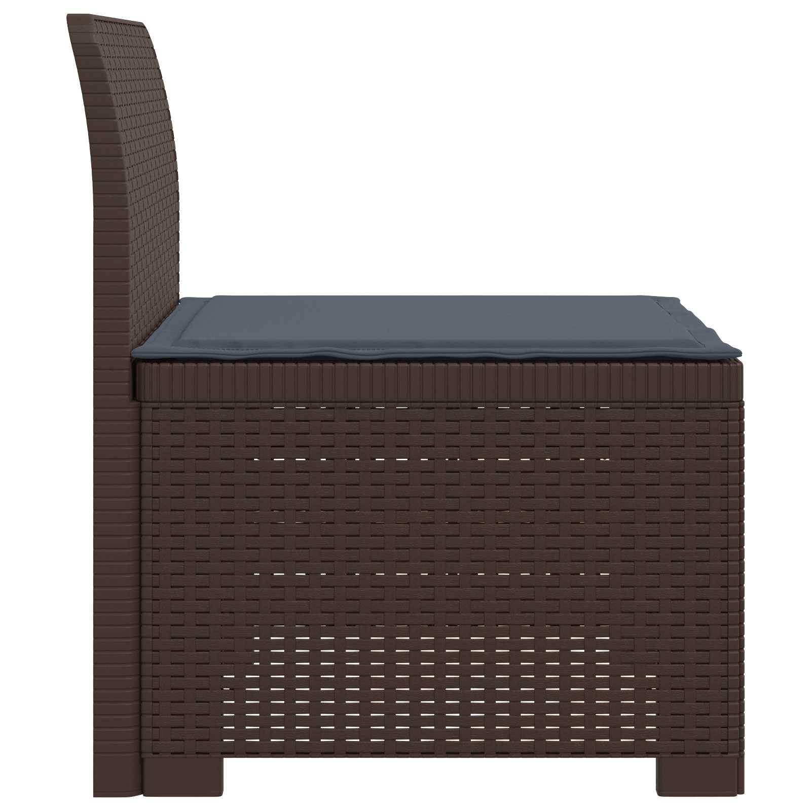 vidaXL 1-Sitzer Garten-Sofa mit Kissen Rattan-Look PP Braun