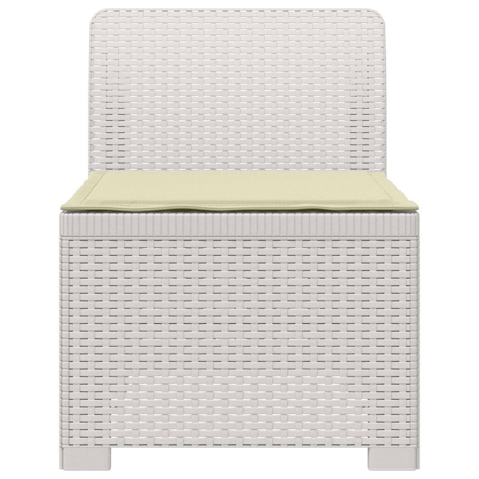 vidaXL 1-Sitzer Garten-Sofa mit Kissen Rattan-Look PP Weiß