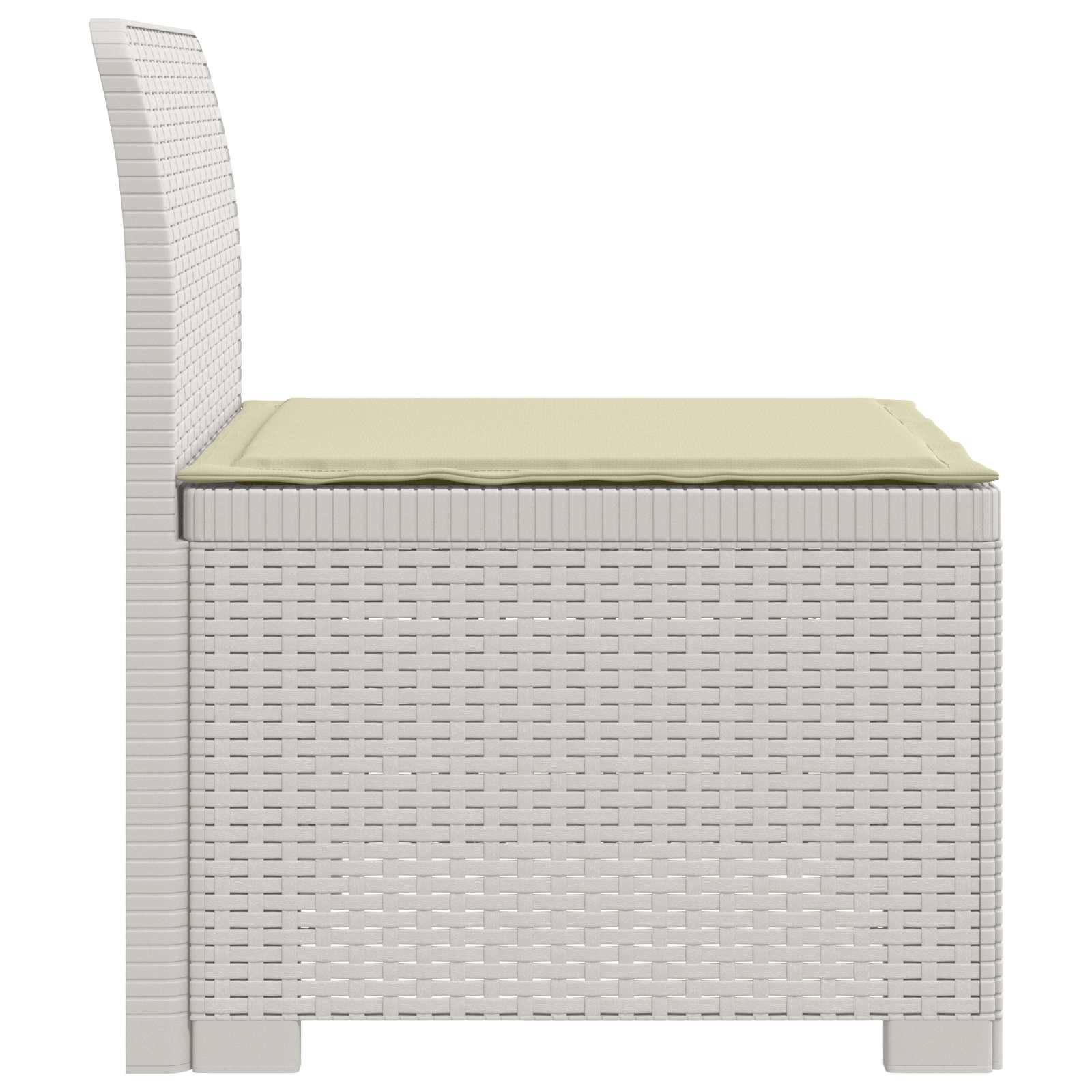 vidaXL 1-Sitzer Garten-Sofa mit Kissen Rattan-Look PP Weiß