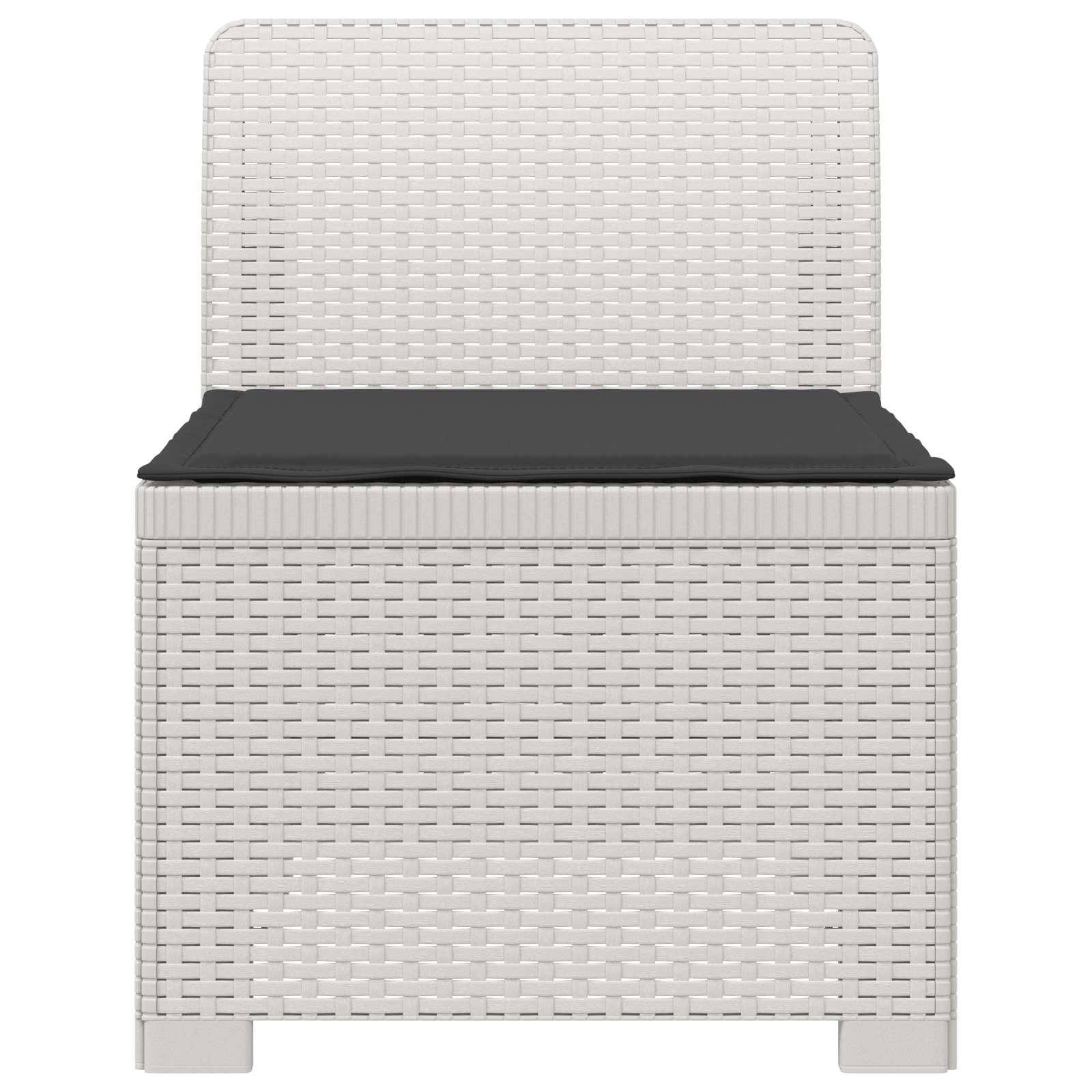 vidaXL 1-Sitzer Garten-Sofa mit Kissen Rattan-Look PP Weiß