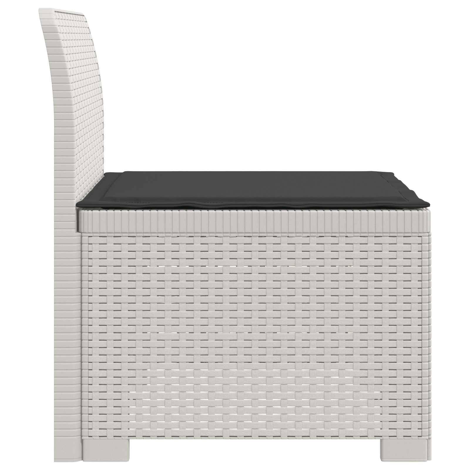 vidaXL 1-Sitzer Garten-Sofa mit Kissen Rattan-Look PP Weiß