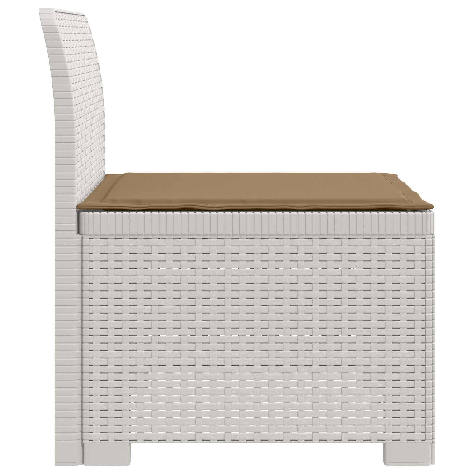 vidaXL 1-Sitzer Garten-Sofa mit Kissen Rattan-Look PP Weiß