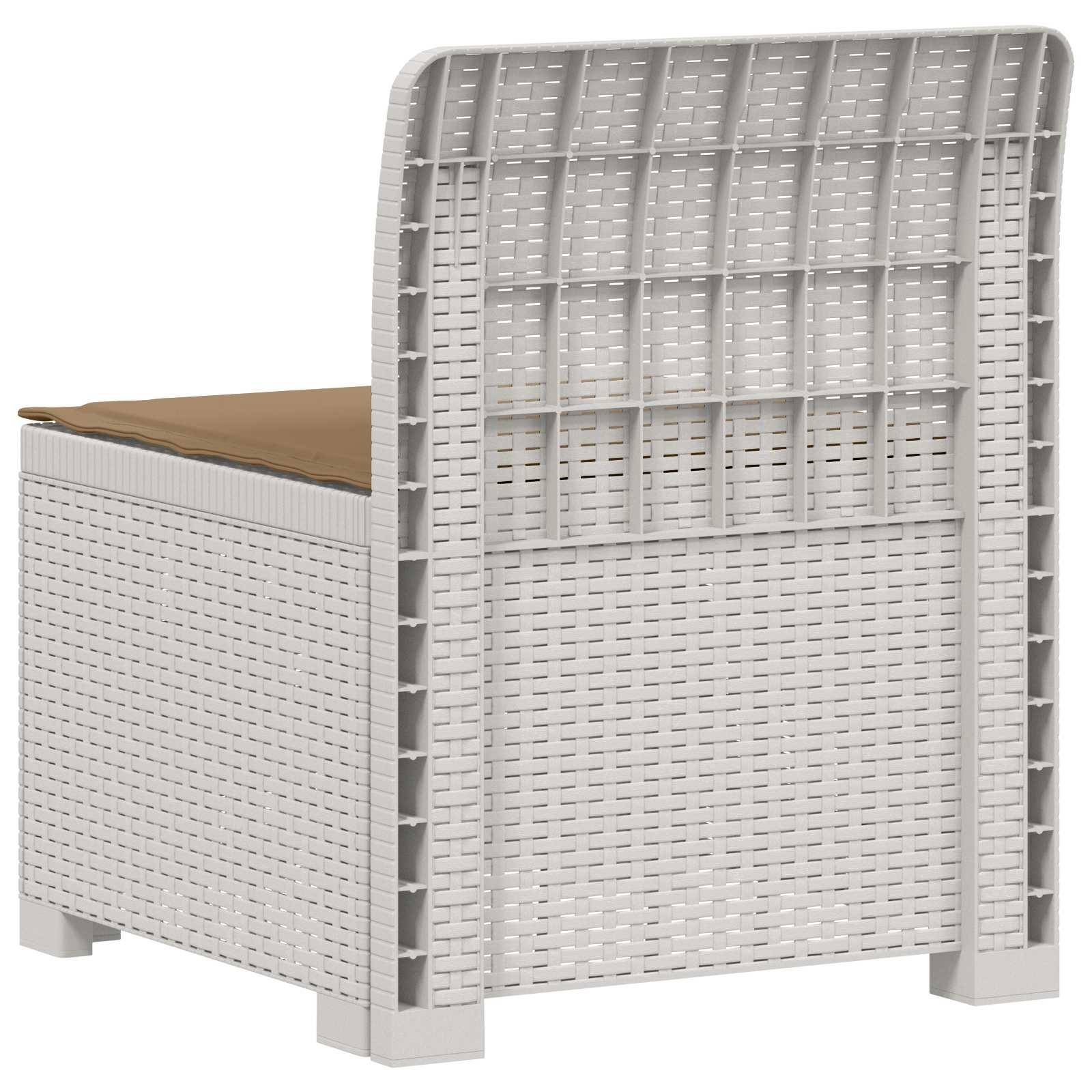 vidaXL 1-Sitzer Garten-Sofa mit Kissen Rattan-Look PP Weiß