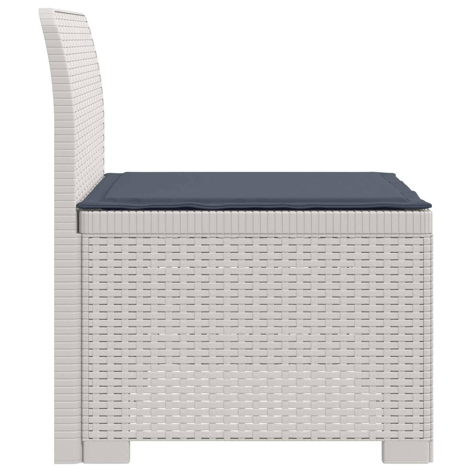 vidaXL 1-Sitzer Garten-Sofa mit Kissen Rattan-Look PP Weiß