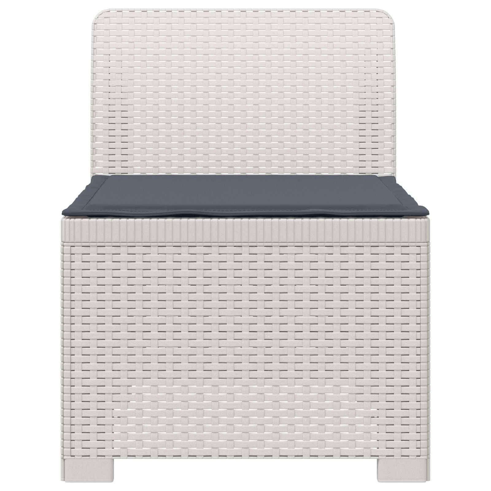 vidaXL 1-Sitzer Garten-Sofa mit Kissen Rattan-Look PP Weiß