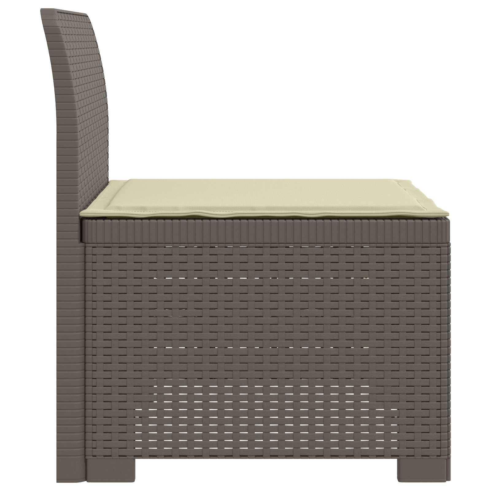 vidaXL 1-Sitzer Garten-Sofa mit Kissen Rattan-Look PP Hellgrau