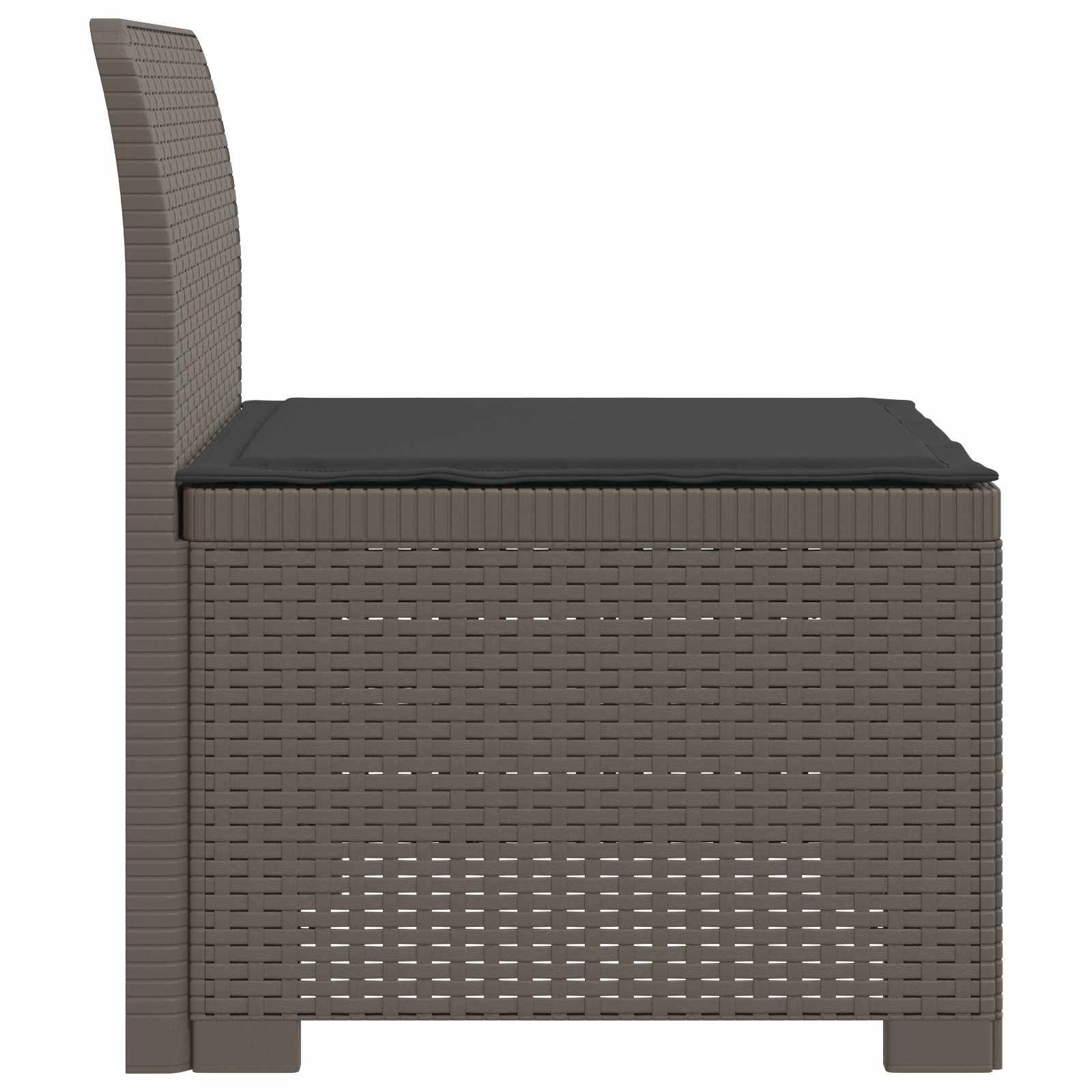 vidaXL 1-Sitzer Garten-Sofa mit Kissen Rattan-Look PP Hellgrau