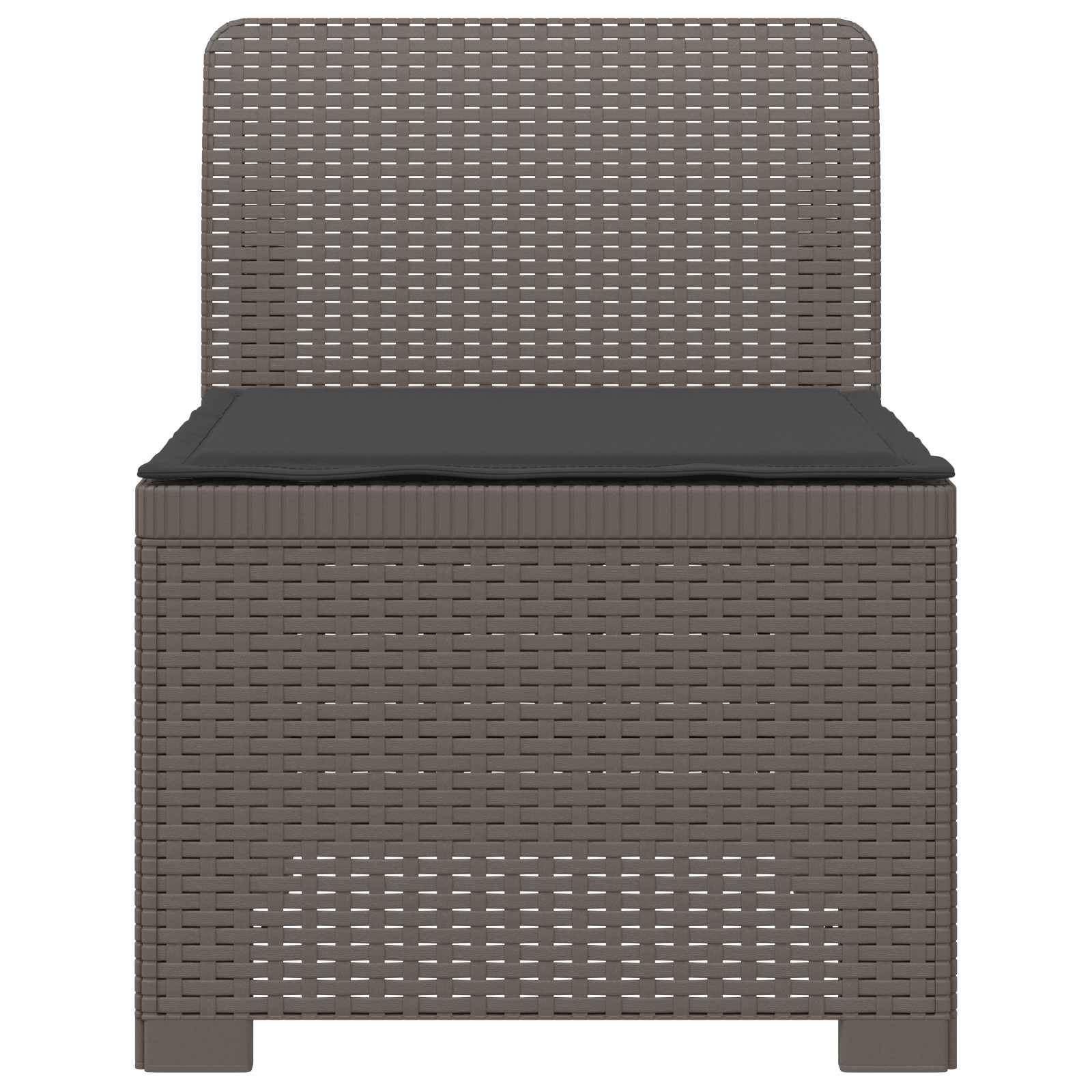 vidaXL 1-Sitzer Garten-Sofa mit Kissen Rattan-Look PP Hellgrau