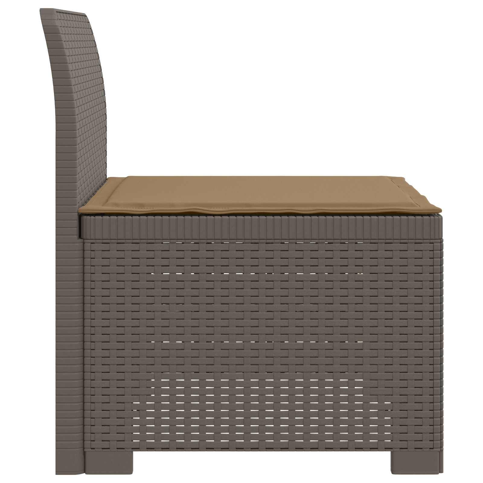 vidaXL 1-Sitzer Garten-Sofa mit Kissen Rattan-Look PP Hellgrau