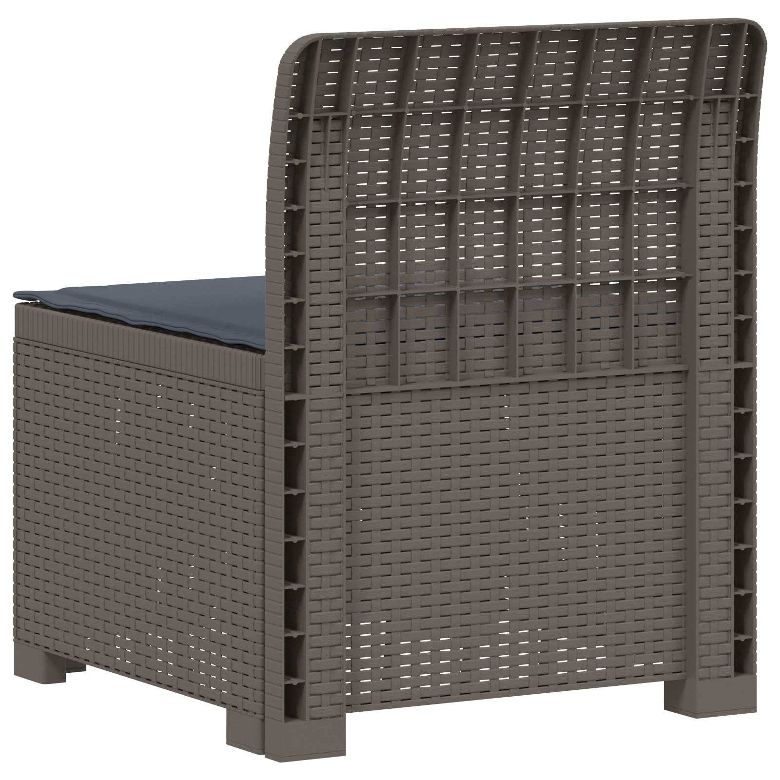 vidaXL 1-Sitzer Garten-Sofa mit Kissen Rattan-Look PP Hellgrau
