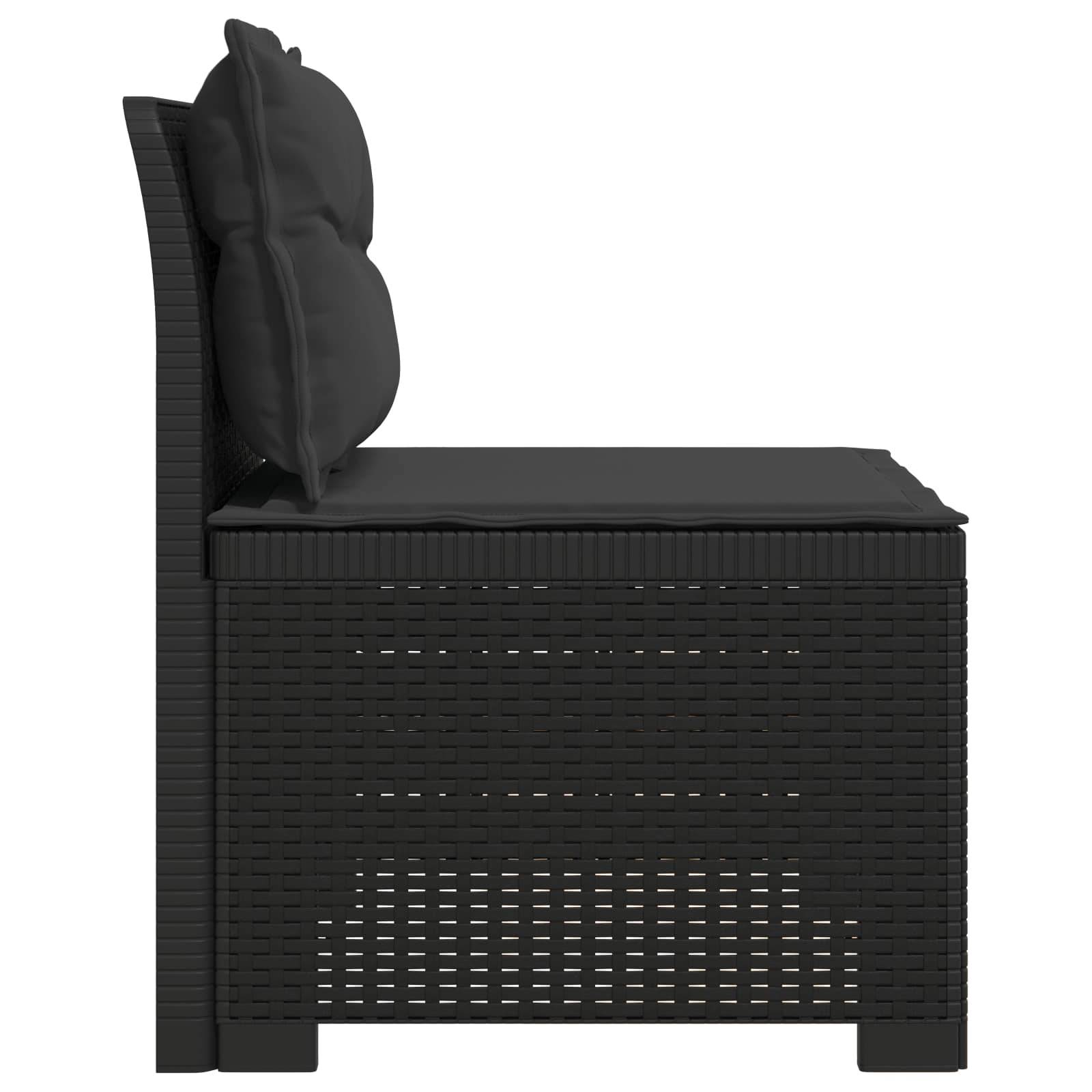 vidaXL 1-Sitzer Garten-Sofa mit Kissen Rattan-Look PP Anthrazit