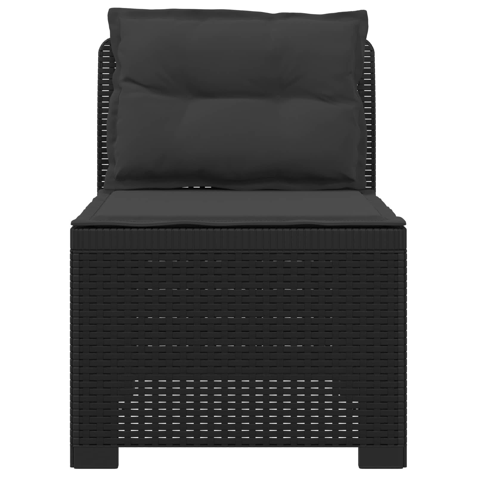 vidaXL 1-Sitzer Garten-Sofa mit Kissen Rattan-Look PP Anthrazit