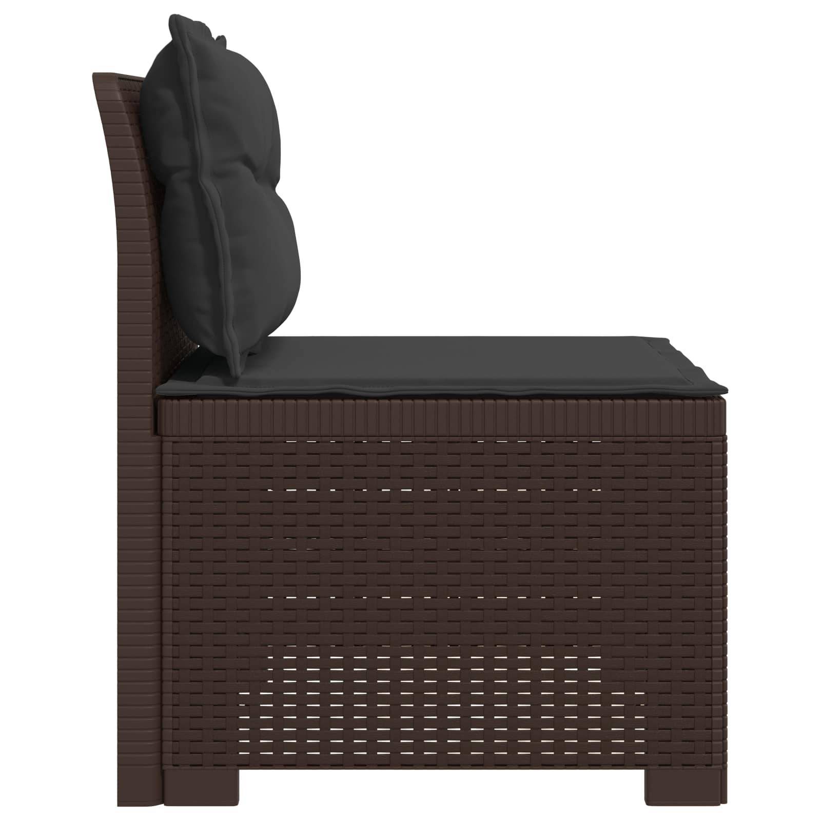 vidaXL 1-Sitzer Garten-Sofa mit Kissen Rattan-Look PP Braun