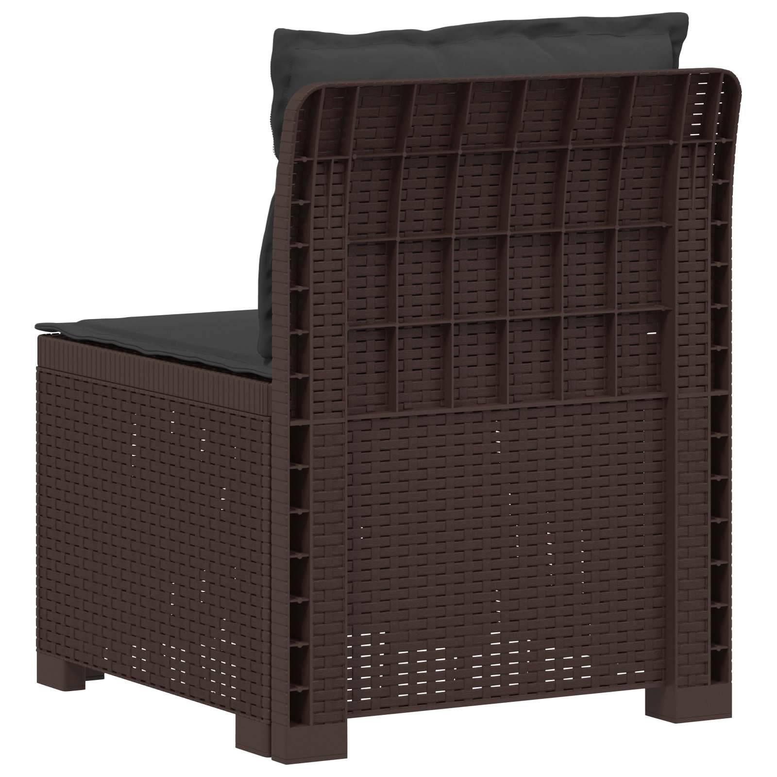 vidaXL 1-Sitzer Garten-Sofa mit Kissen Rattan-Look PP Braun