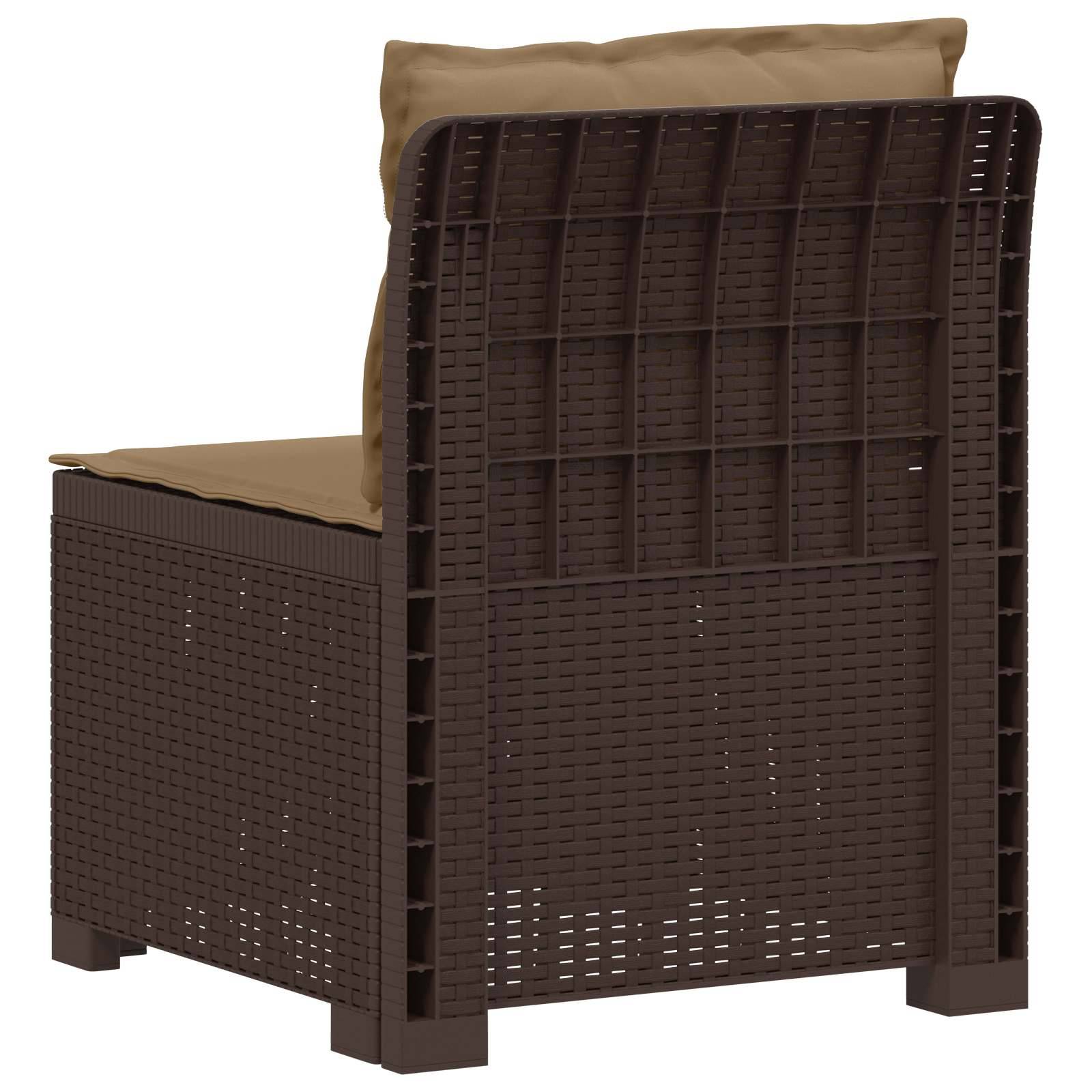 vidaXL 1-Sitzer Garten-Sofa mit Kissen Rattan-Look PP Braun