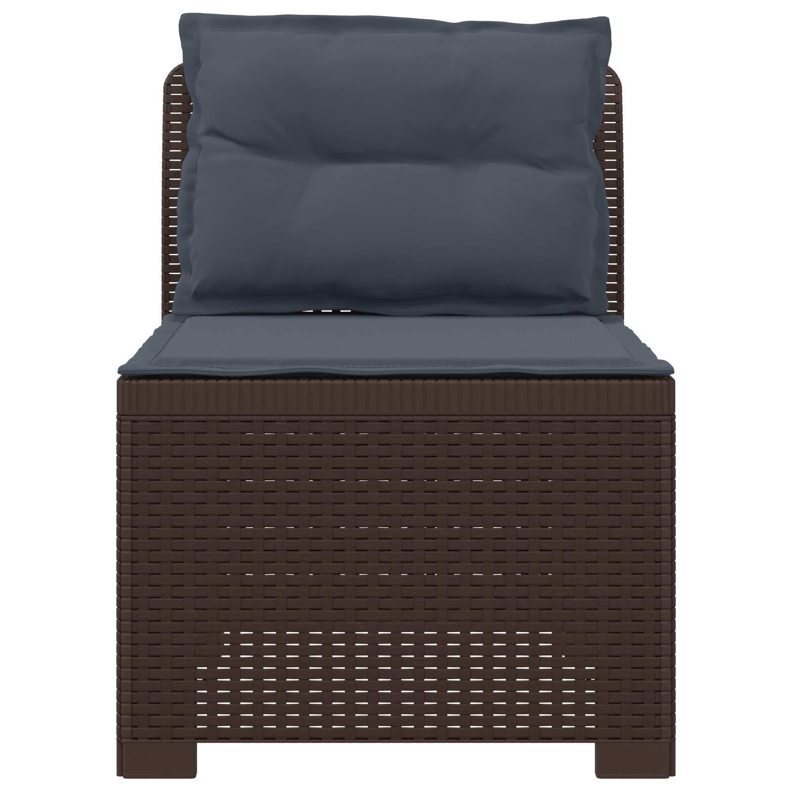 vidaXL 1-Sitzer Garten-Sofa mit Kissen Rattan-Look PP Braun