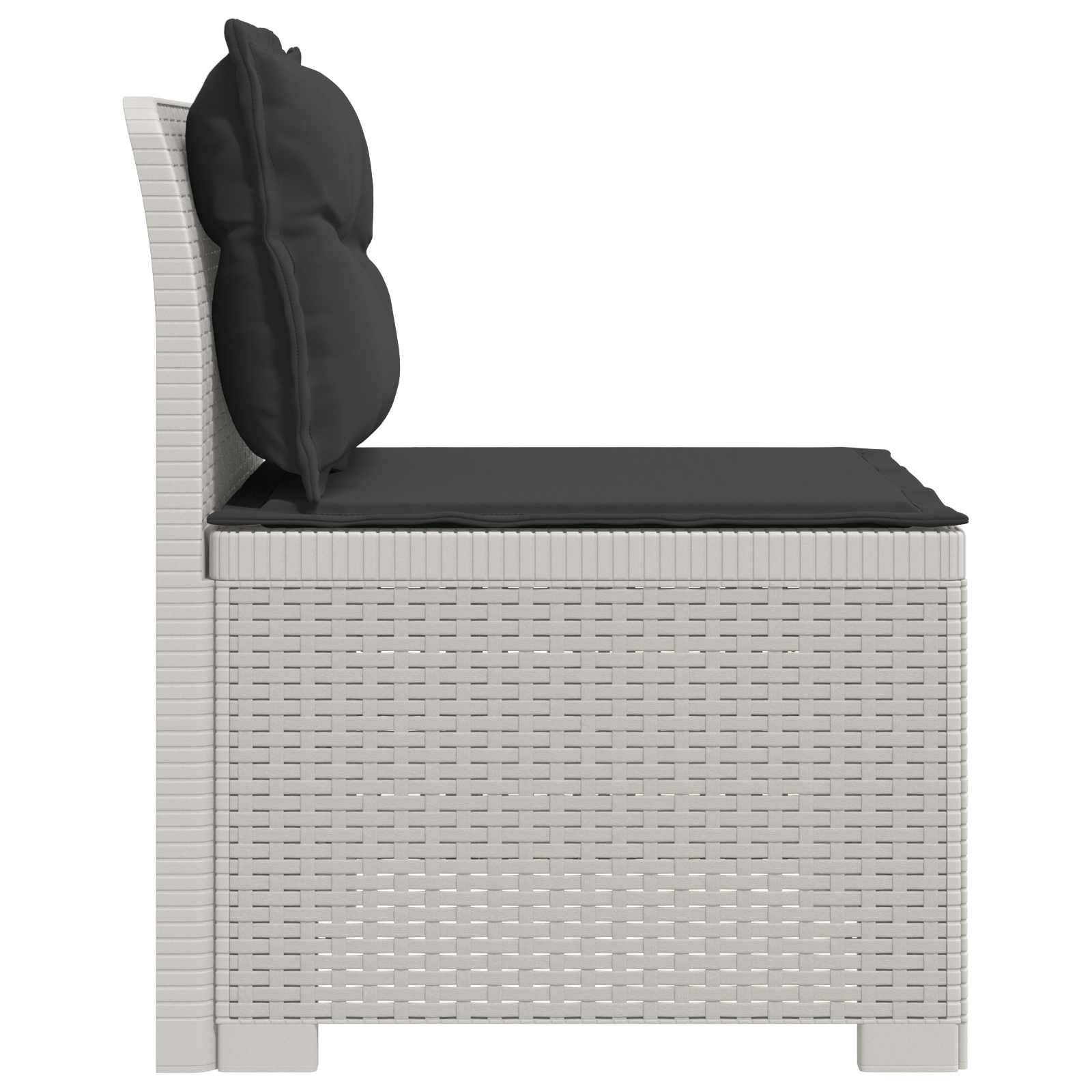 vidaXL 1-Sitzer Garten-Sofa mit Kissen Rattan-Look PP Weiß
