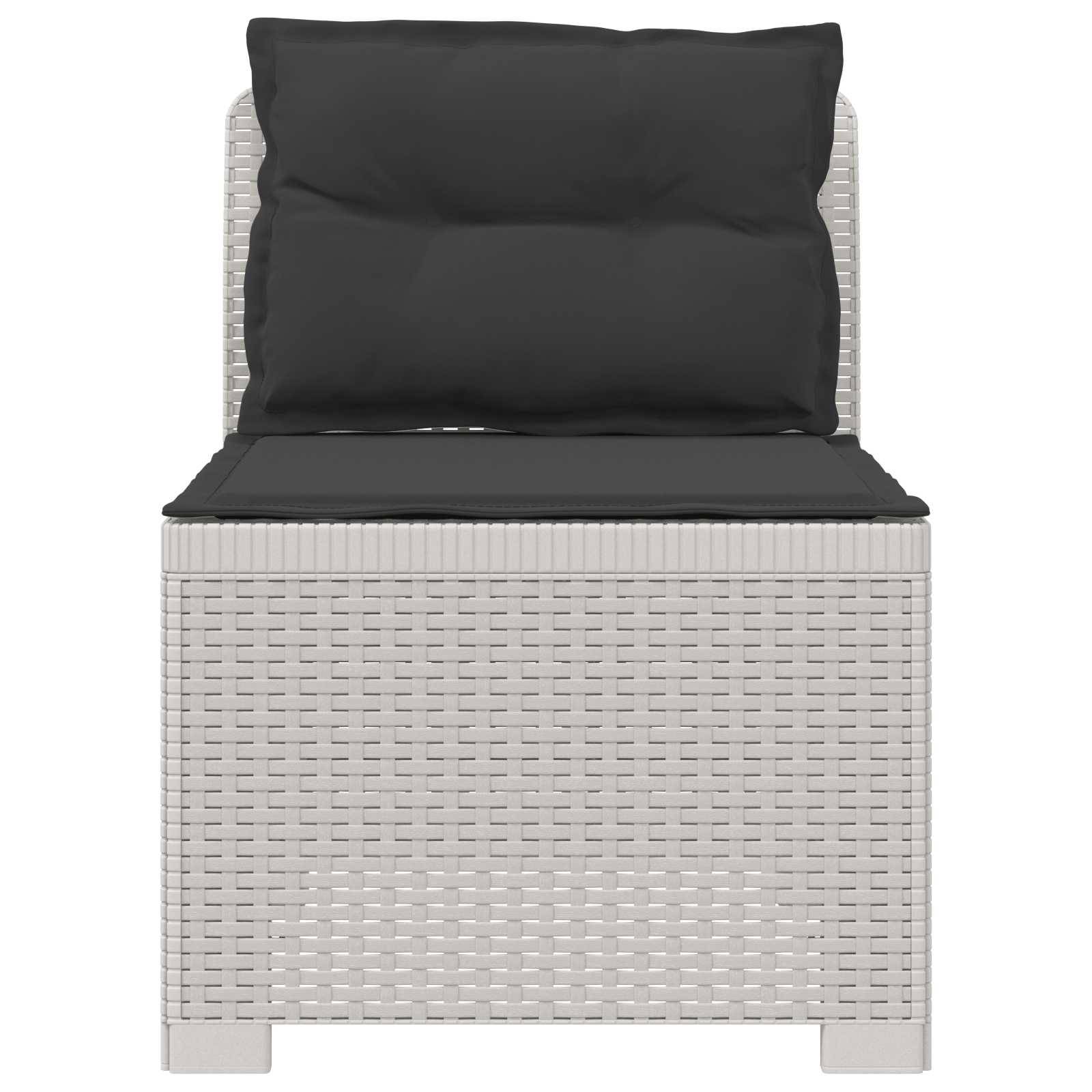 vidaXL 1-Sitzer Garten-Sofa mit Kissen Rattan-Look PP Weiß