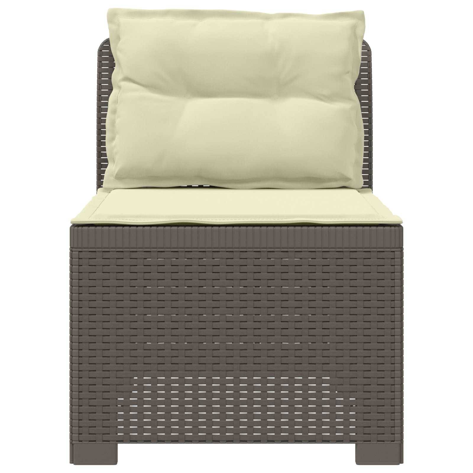 vidaXL 1-Sitzer Garten-Sofa mit Kissen Rattan-Look PP Hellgrau